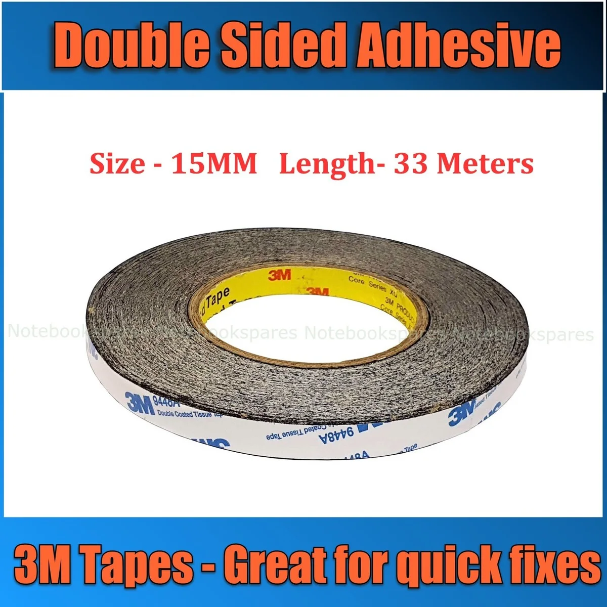 3M Siyah Çift Taraflı Bant 15Mm