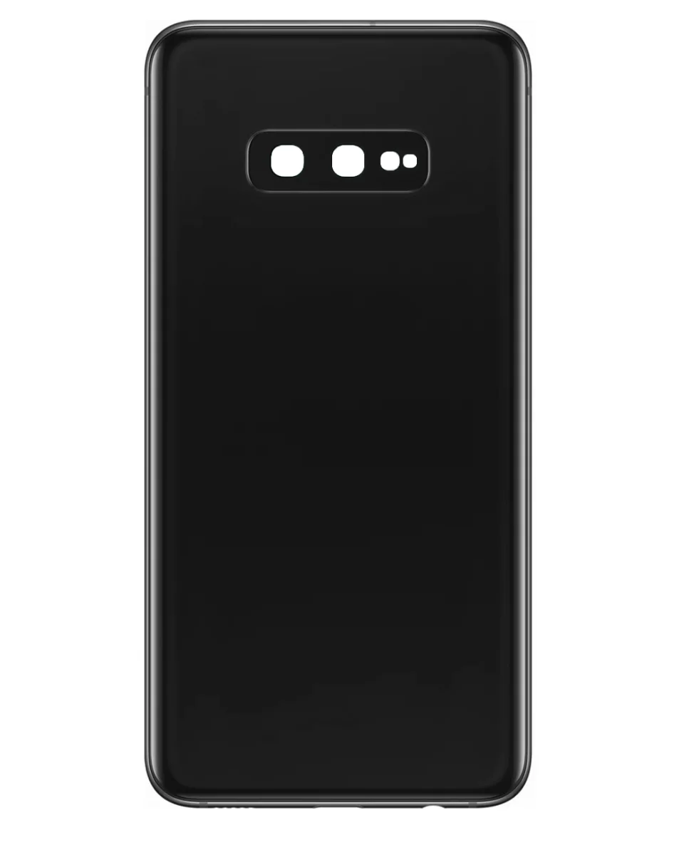 Galaxy S10 Uyumlu E LOGOLU CERAMIC SİYAH Kamera Lensli ve Yapışkanlı Arka Kapak