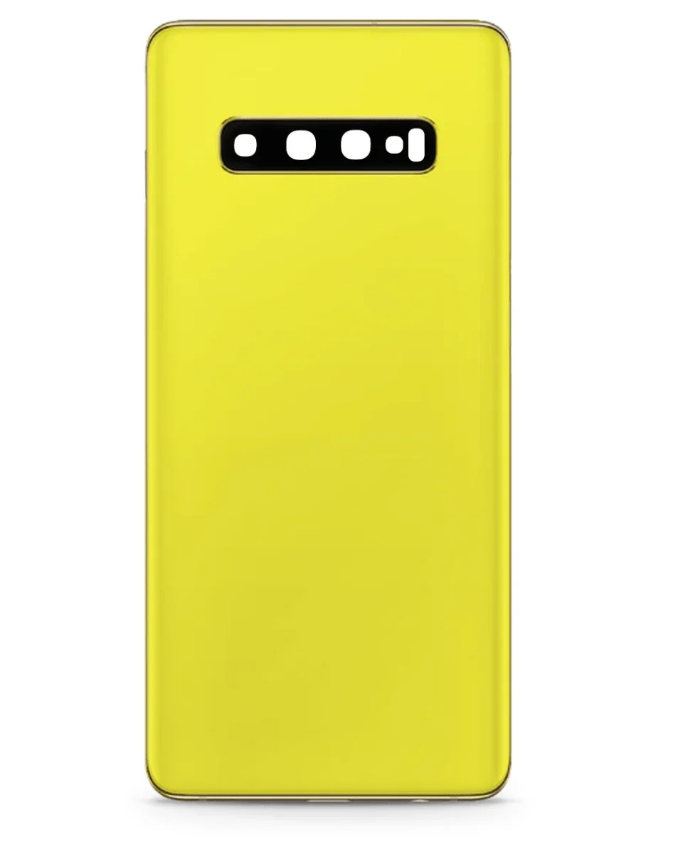Galaxy S10 Uyumlu LOGOLU CANARY SARI Kamera Lensli ve Yapışkanlı Arka Kapak