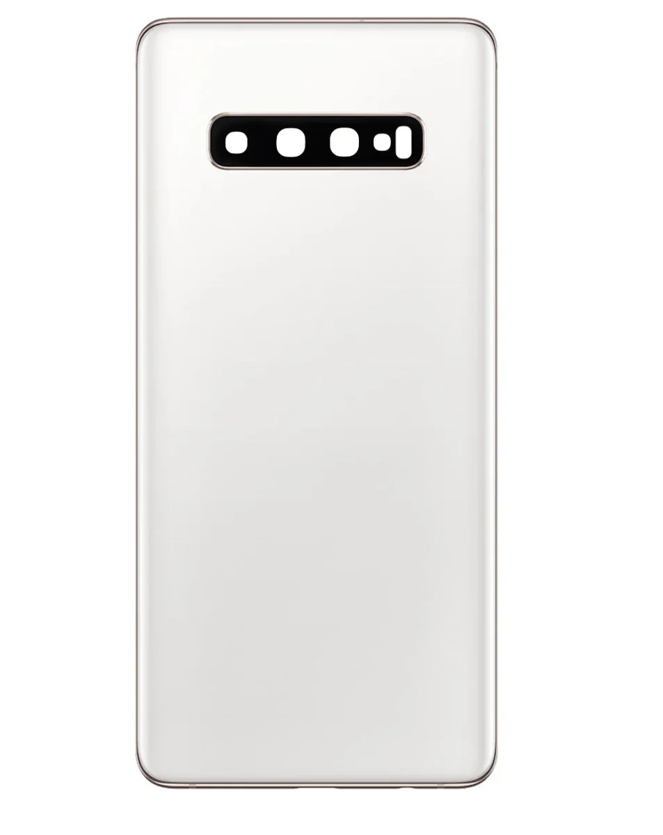 Galaxy S10 Uyumlu LOGOLU CERAMIC BEYAZ Kamera Lensli ve Yapışkanlı Arka Kapak