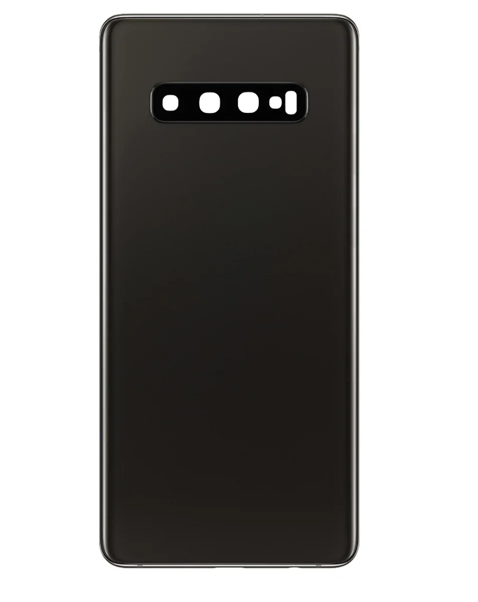 Galaxy S10 Uyumlu LOGOLU CERAMIC SİYAH Kamera Lensli ve Yapışkanlı Arka Kapak