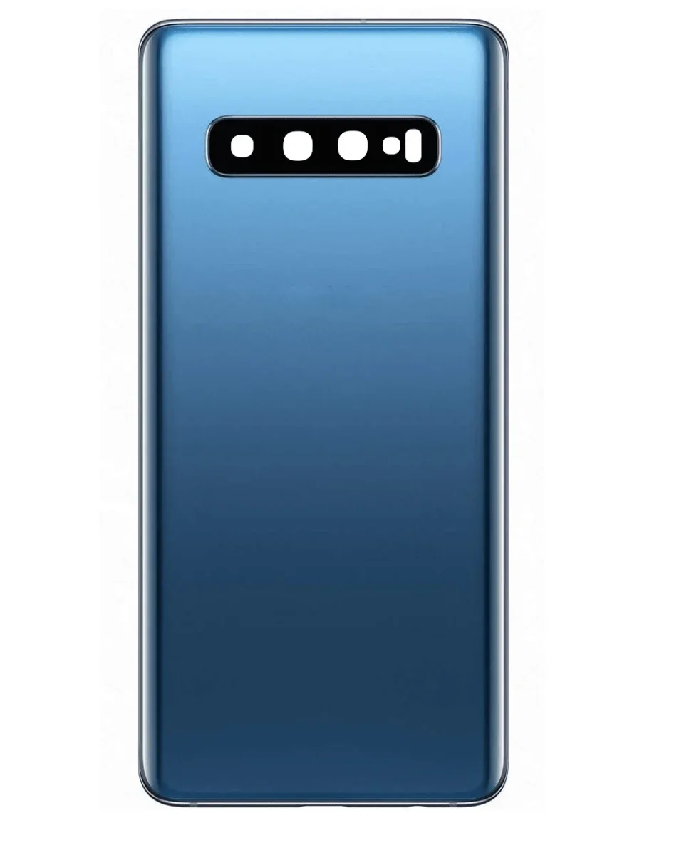 Galaxy S10 Uyumlu LOGOLU PRISM MAVİ Kamera Lensli ve Yapışkanlı Arka Kapak