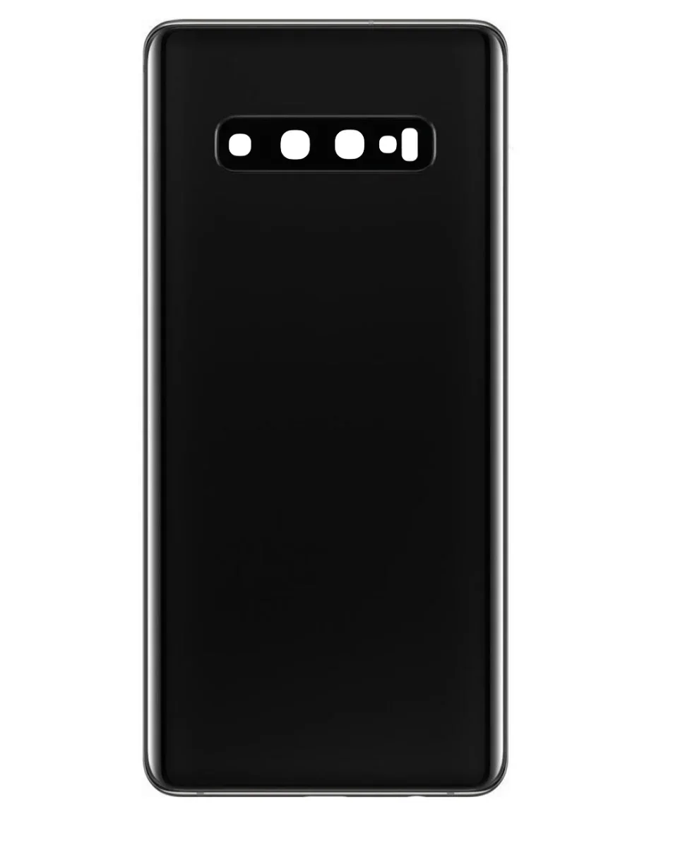 Galaxy S10 Uyumlu LOGOLU PRISM SİYAH Kamera Lensli ve Yapışkanlı Arka Kapak
