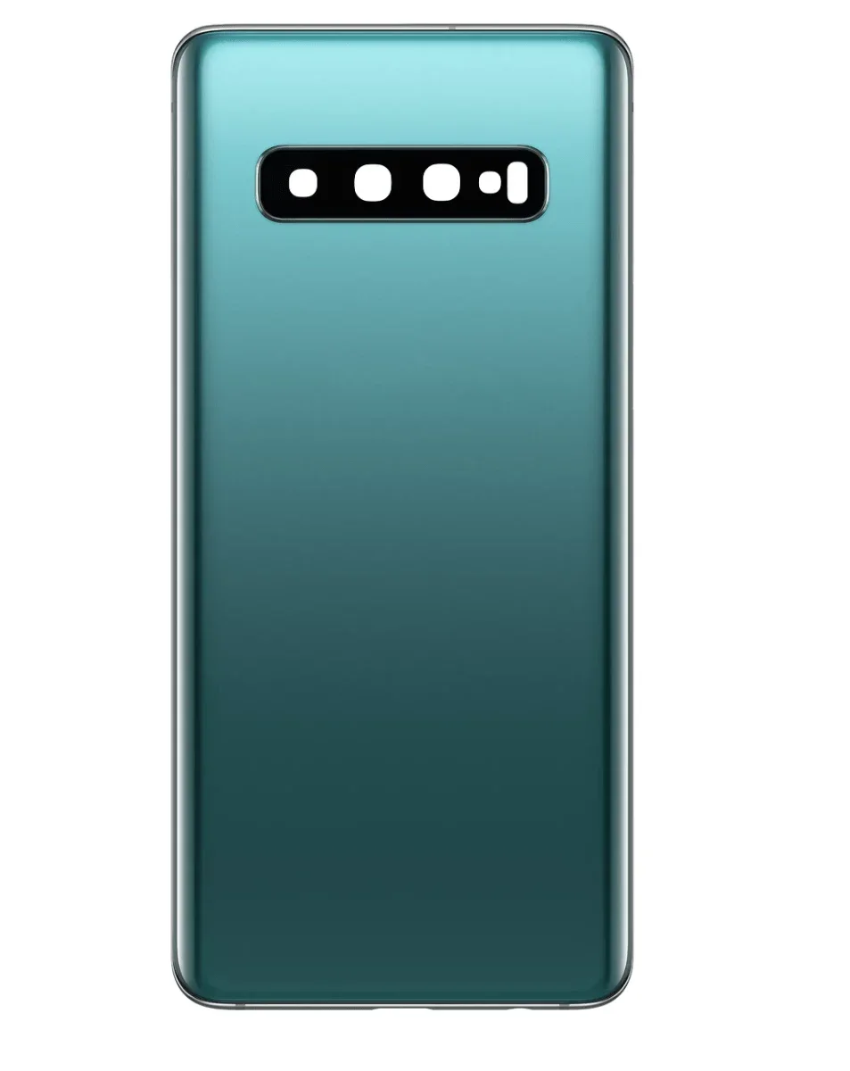Galaxy S10 Uyumlu LOGOLU PRISM YEŞİL Kamera Lensli ve Yapışkanlı Arka Kapak