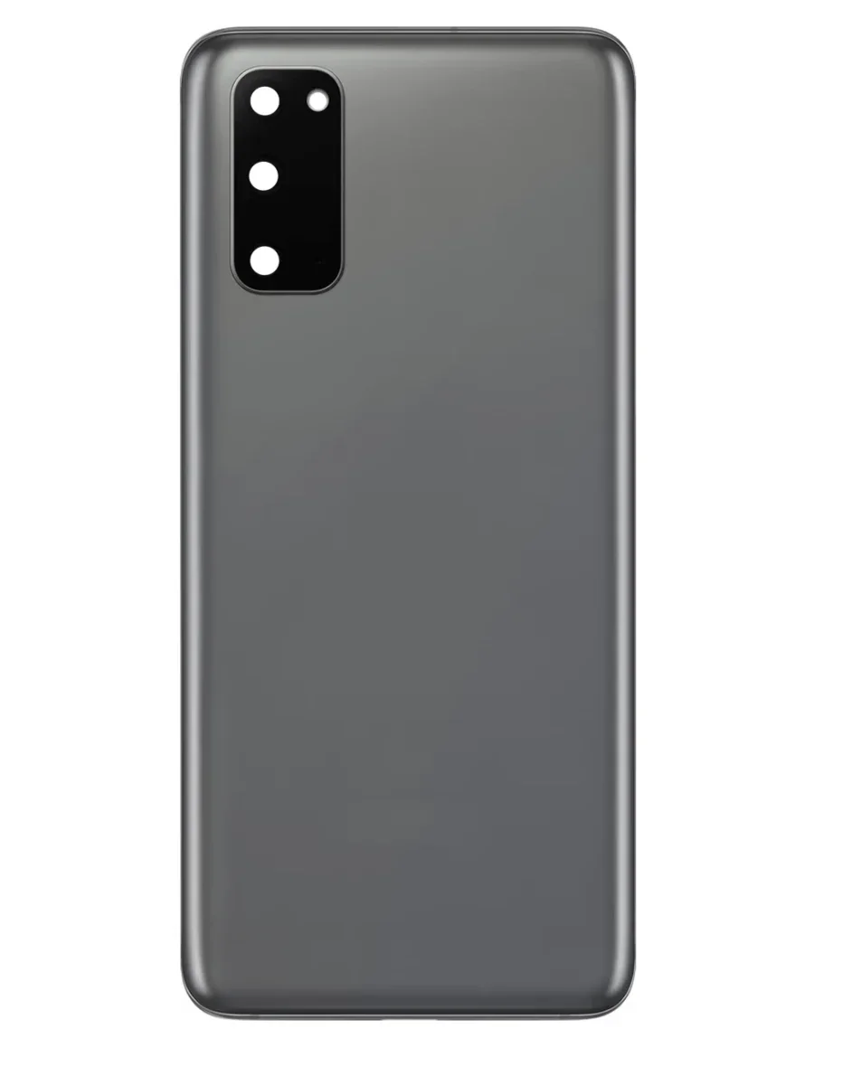 Galaxy S20 Uyumlu LOGOLU COSMIC GRİ Kamera Lensli ve Yapışkanlı Arka Kapak