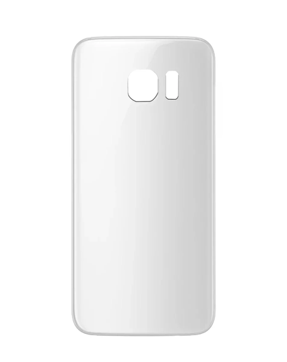 Galaxy S7 Uyumlu Edge BEYAZ LOGOLU Kamera Lensli ve Yapışkanlı Arka Kapak