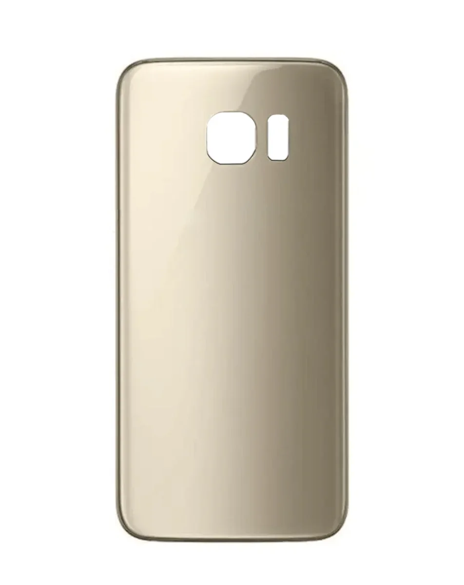 Galaxy S7 Uyumlu Edge LOGOLU ALTIN Kamera Lensli ve Yapışkanlı Arka Kapak