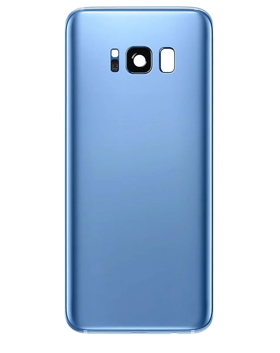 Galaxy S8 Uyumlu MAVİ LOGOLU Kamera Lensli ve Yapışkanlı Arka Kapak