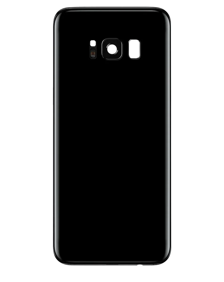 Galaxy S8 Uyumlu SİYAH LOGOLU Kamera Lensli ve Yapışkanlı Arka Kapak