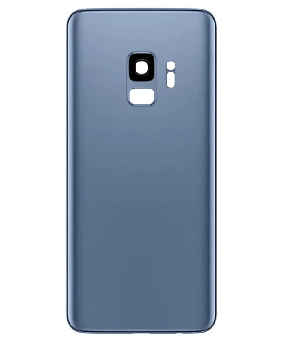 Galaxy S9 Uyumlu LOGOLU CORAL MAVİ Kamera Lensli ve Yapışkanlı Arka Kapak