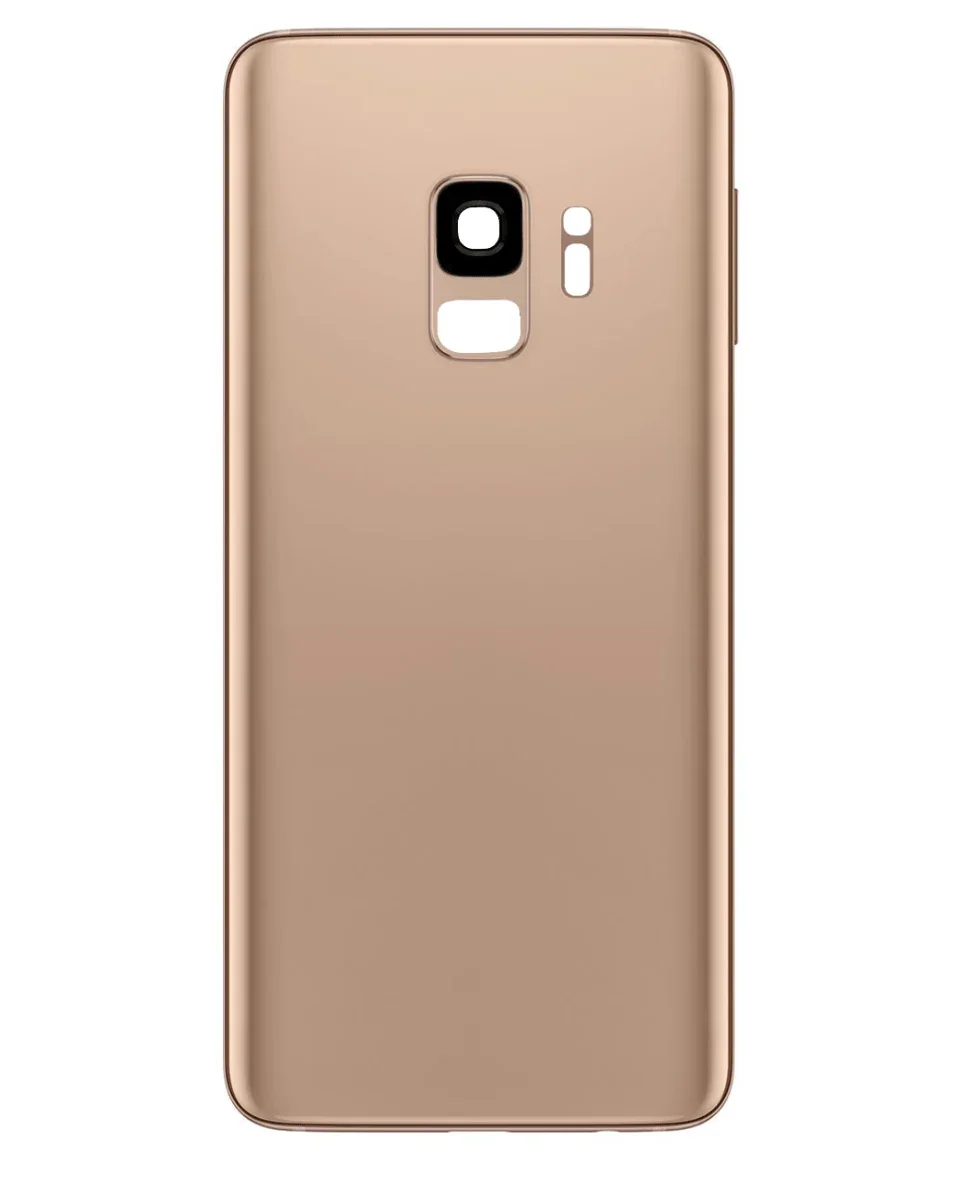 Galaxy S9 Uyumlu LOGOLU Sunrise ALTIN Kamera Lensli ve Yapışkanlı Arka Kapak