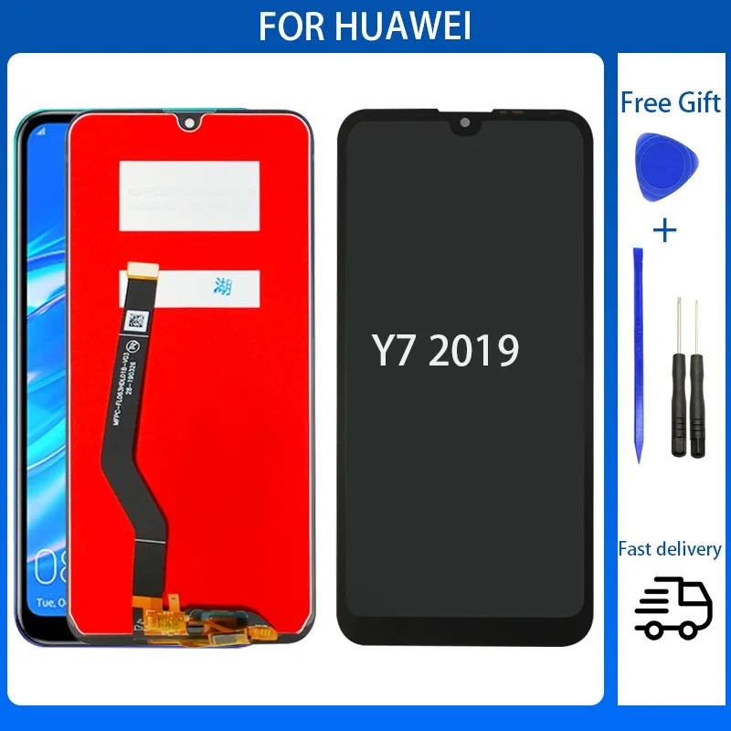 Huawei Y7-2019 Ekran Dokunmatik Orijinal Çıtasız Ürün (Çerçevesiz)