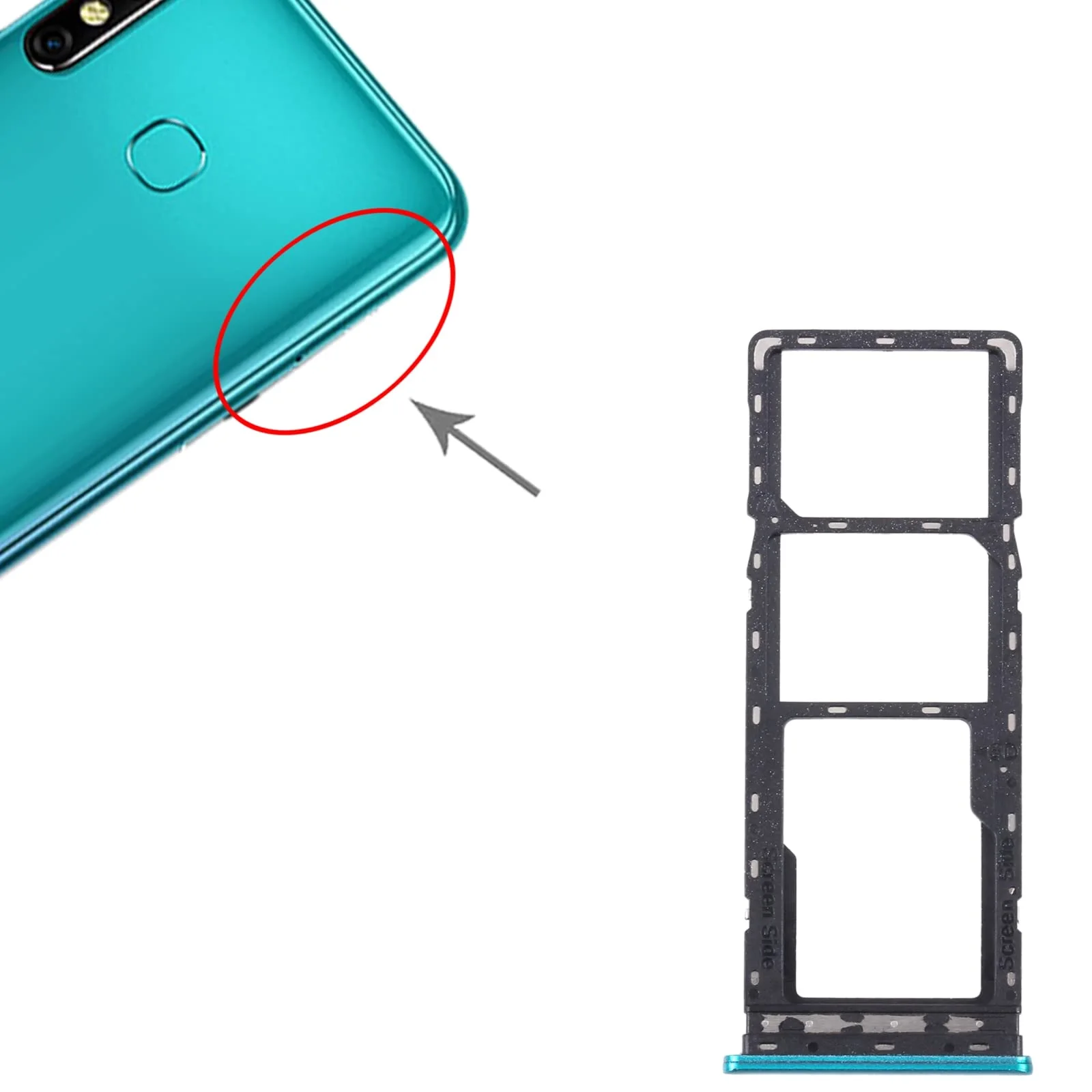 Infinix Hot 9 Sim Kart Tepsisi Yeşil