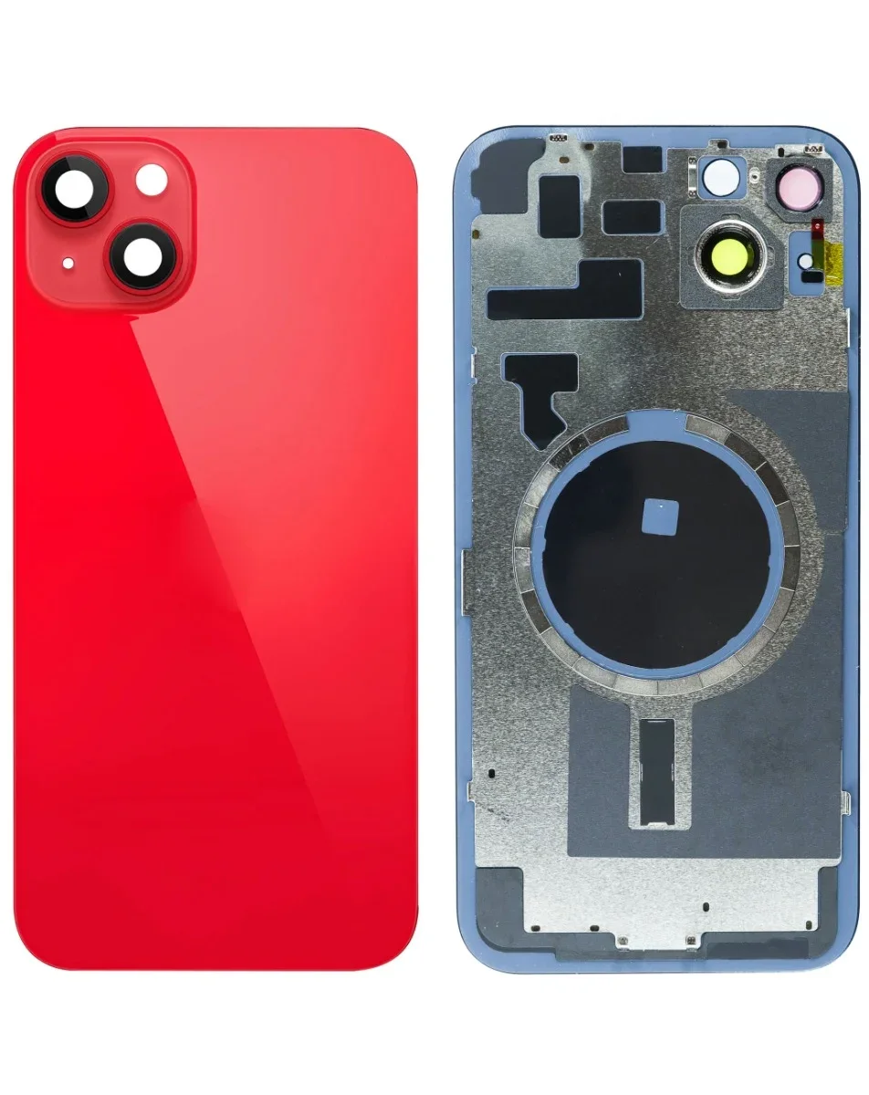 iPhone 14 Plus Uyumlu KIRMIZI LOGOLU MagSafe Mıknatıslı Arka Cam