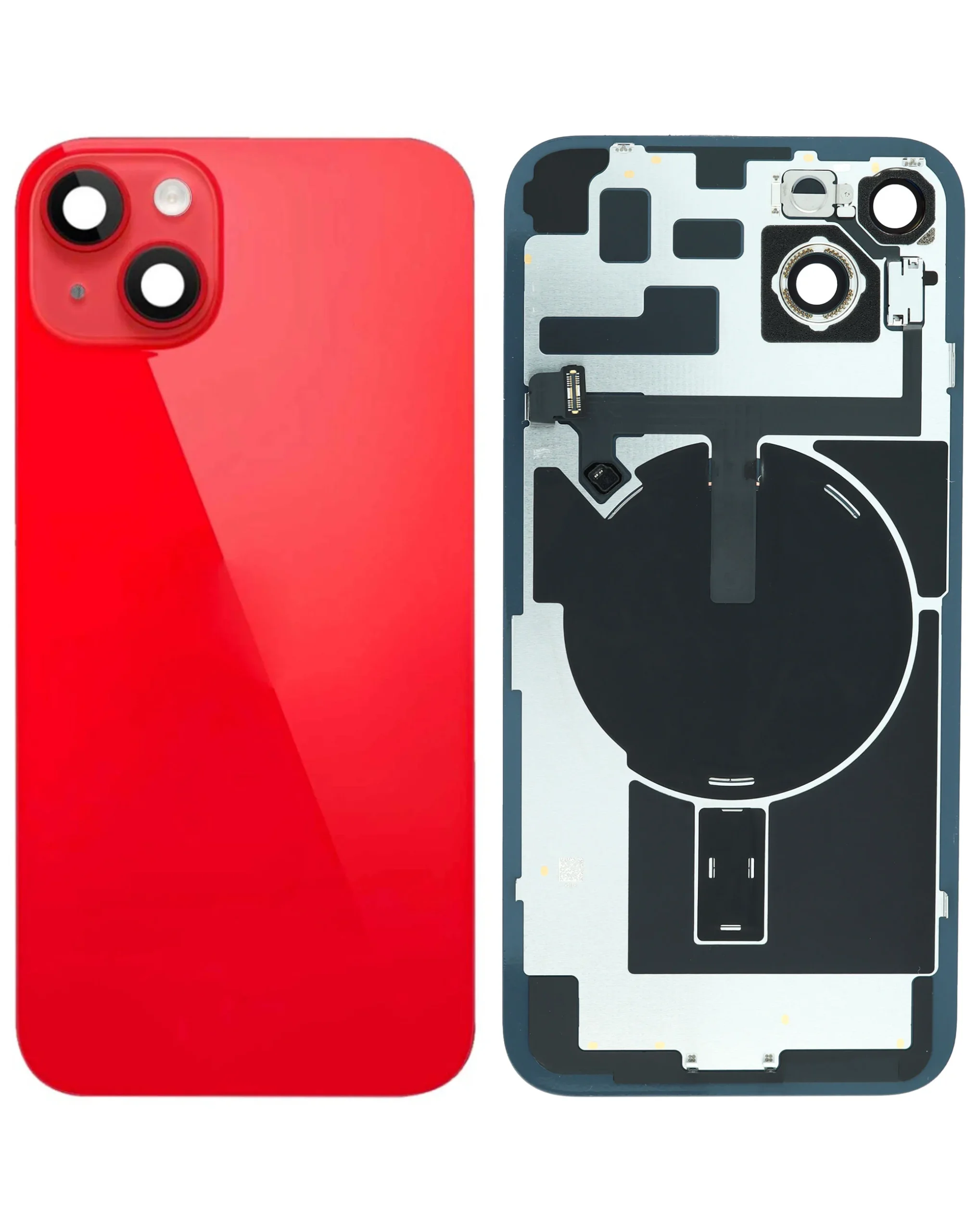 iPhone 14 Plus Uyumlu KIRMIZI Service Pack Çerçeveli ve MagSafe Mıknatıslı Arka Cam