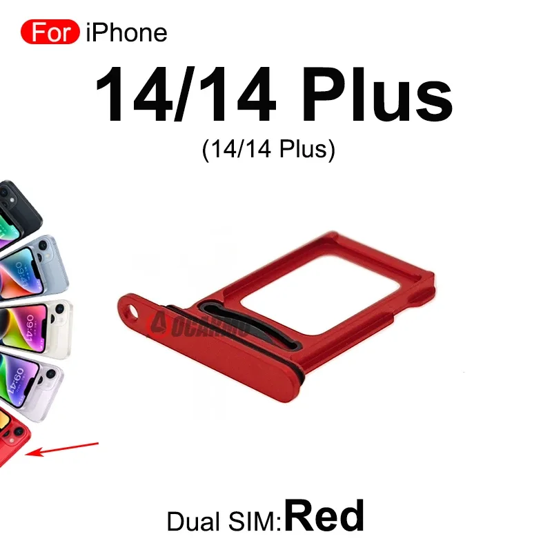iPhone 14 Sim Kart Tepsisi Kırmızı (Çift Sim)