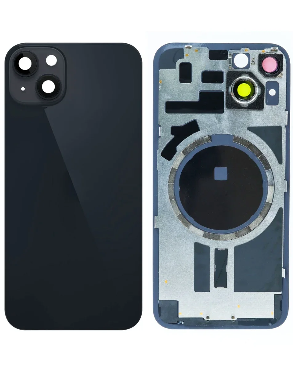 iPhone 14 Uyumlu GECE SİYAHI LOGOLU MagSafe Mıknatıslı Arka Cam
