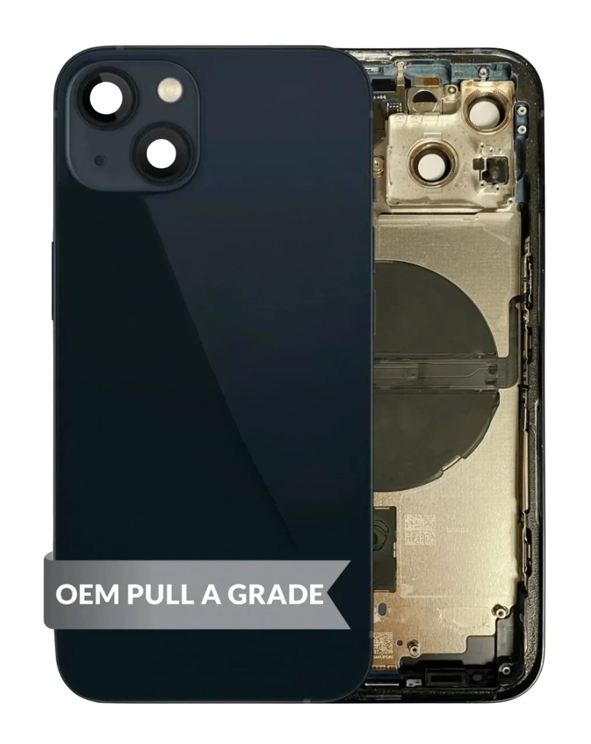 iPhone 14 Uyumlu MOR OEM Pull A Grade MagSafe Mıknatıslı, NFC ve Flaş Flexli Arka Cam