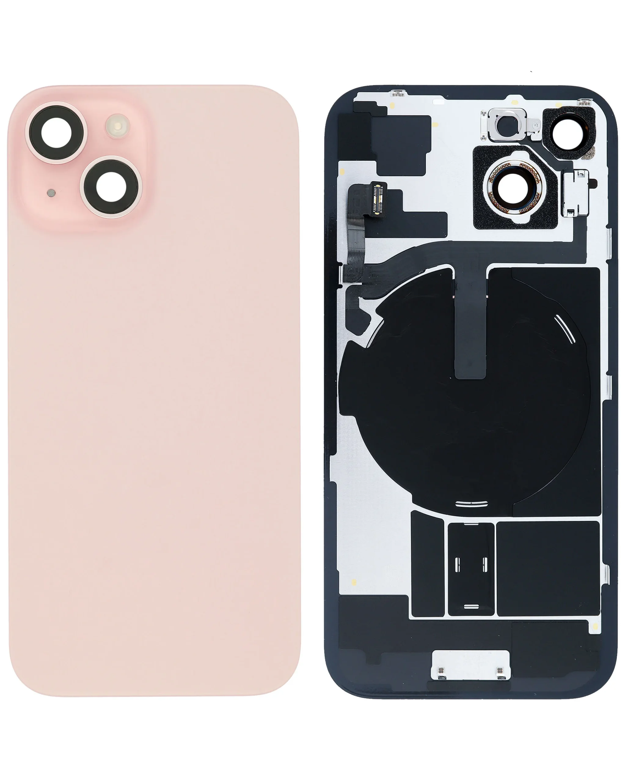 iPhone 14 Uyumlu PEMBE Service Pack Çerçeveli ve MagSafe Mıknatıslı Arka Cam