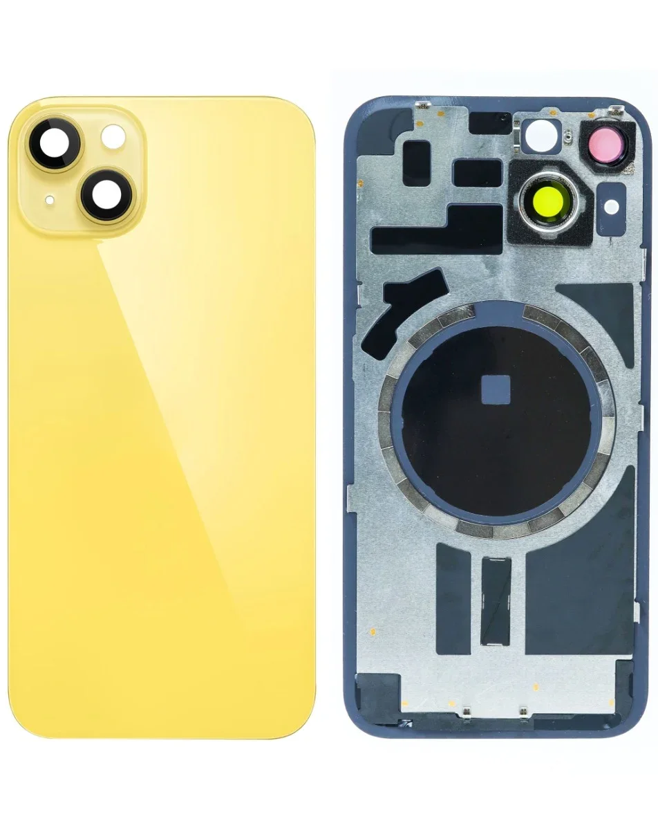 iPhone 14 Uyumlu SARI LOGOLU MagSafe Mıknatıslı Arka Cam