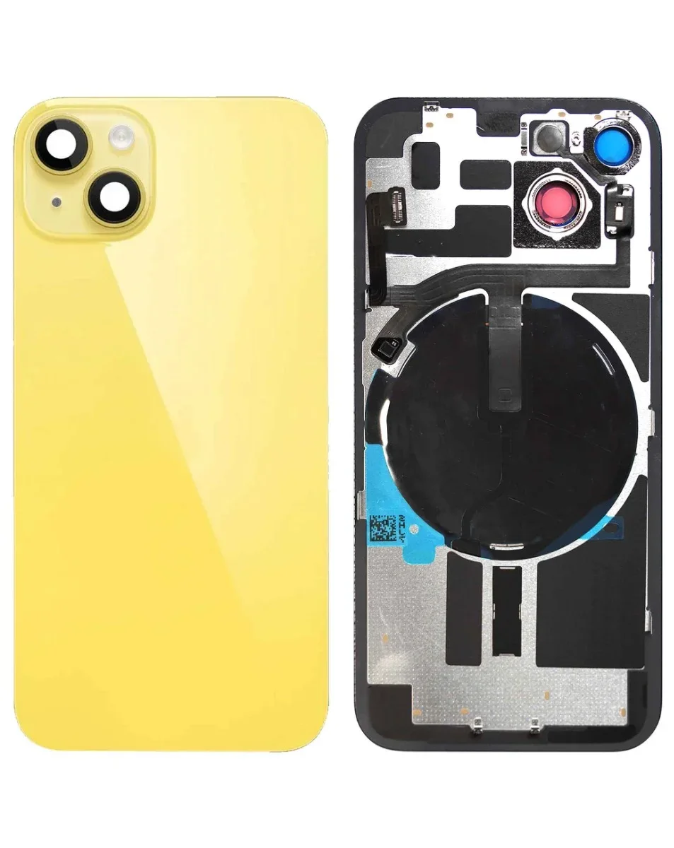 iPhone 14 Uyumlu SARI LOGOLU MagSafe Mıknatıslı, NFC ve Flaş Flexli Arka Cam