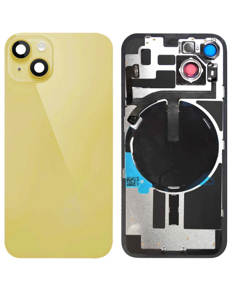 iPhone 14 Uyumlu SARI OEM Pull A Grade MagSafe Mıknatıslı, NFC ve Flaş Flexli Arka Cam