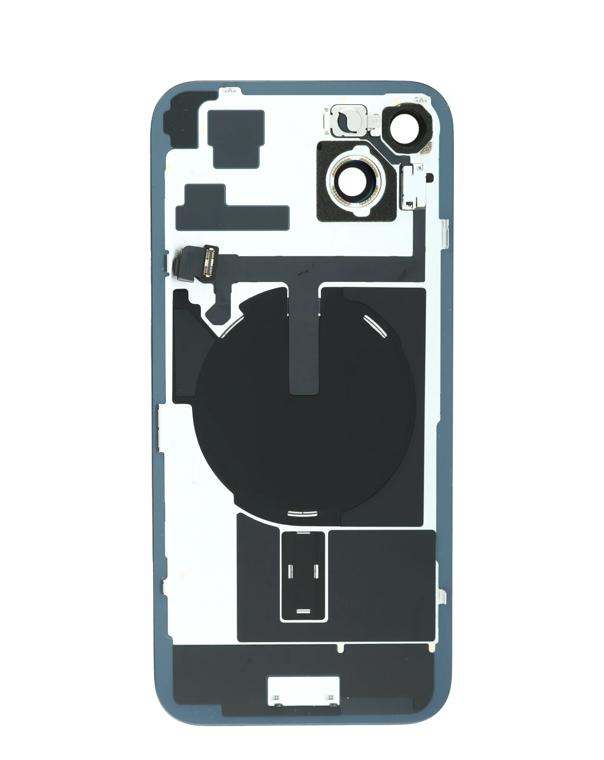 iPhone 15 Plus Uyumlu BEYAZ TİTANYUM Service Pack Çerçeveli ve MagSafe Mıknatıslı Arka Cam