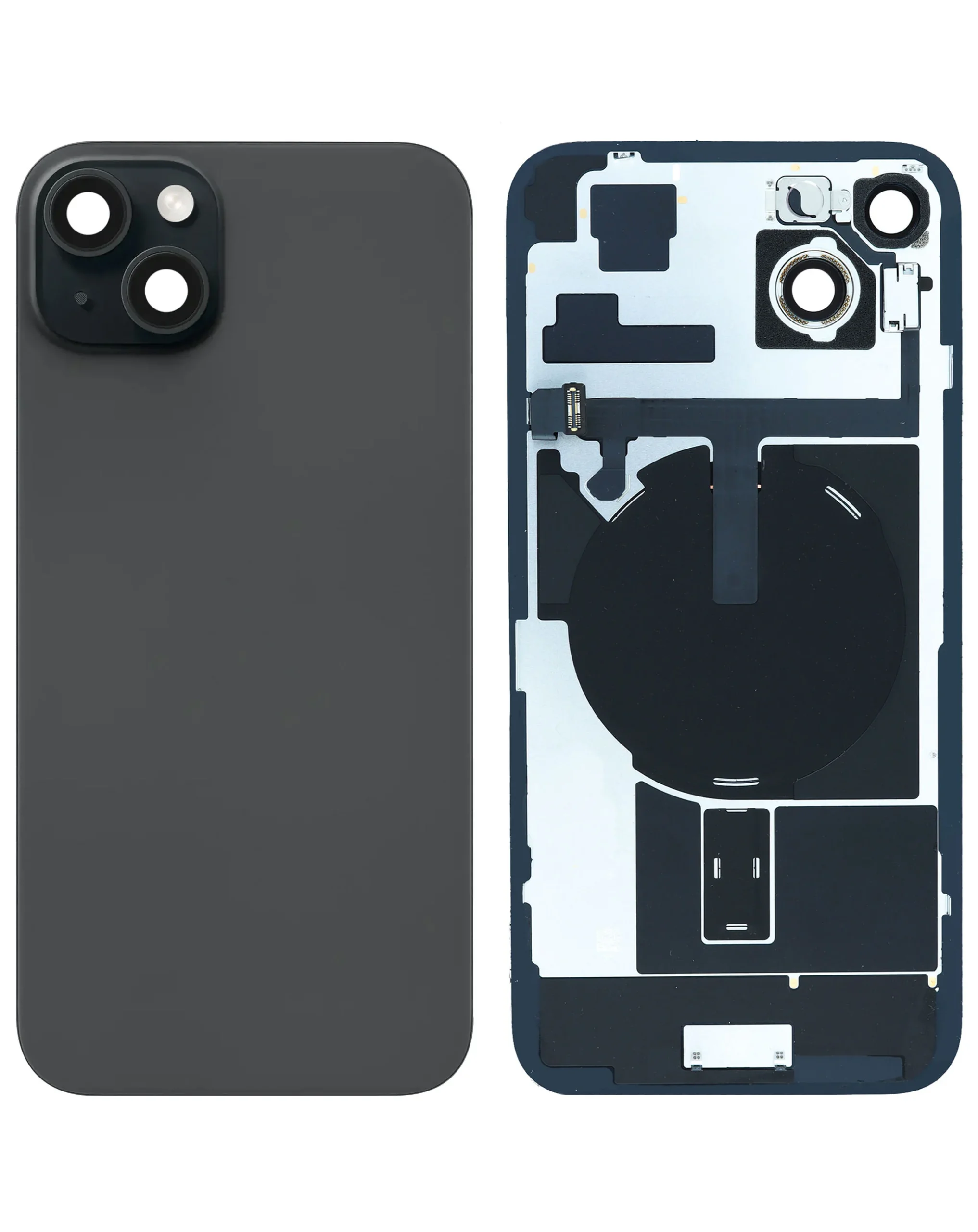 iPhone 15 Plus Uyumlu SİYAH MagSafe Mıknatıslı, NFC ve Flaş Flexli Arka Cam