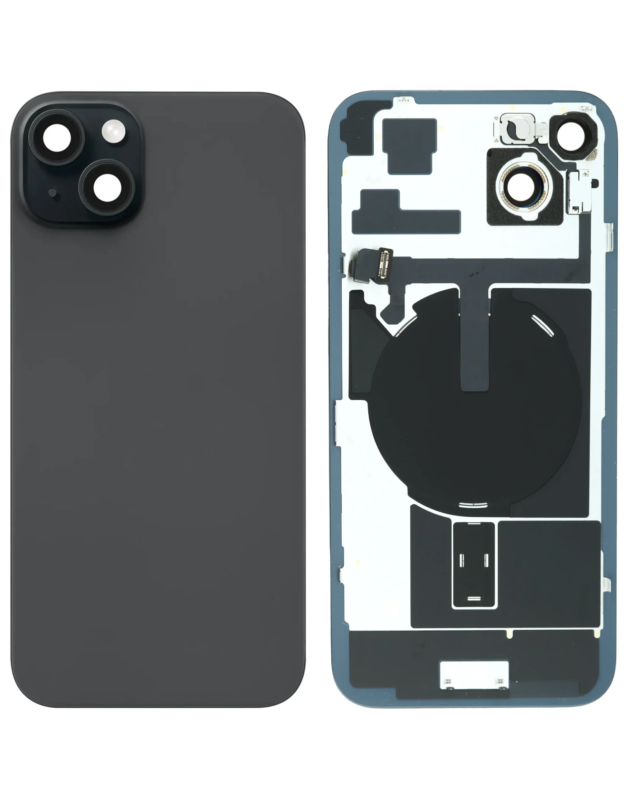 iPhone 15 Plus Uyumlu SİYAH Service Pack Çerçeveli ve MagSafe Mıknatıslı Arka Cam