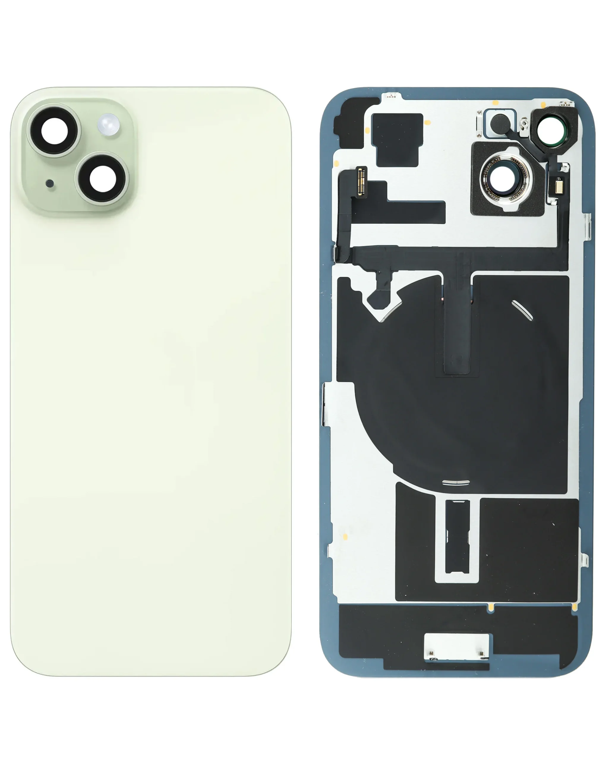 iPhone 15 Plus Uyumlu YEŞİL LOGOLU MagSafe Mıknatıslı, NFC ve Flaş Flexli Arka Cam