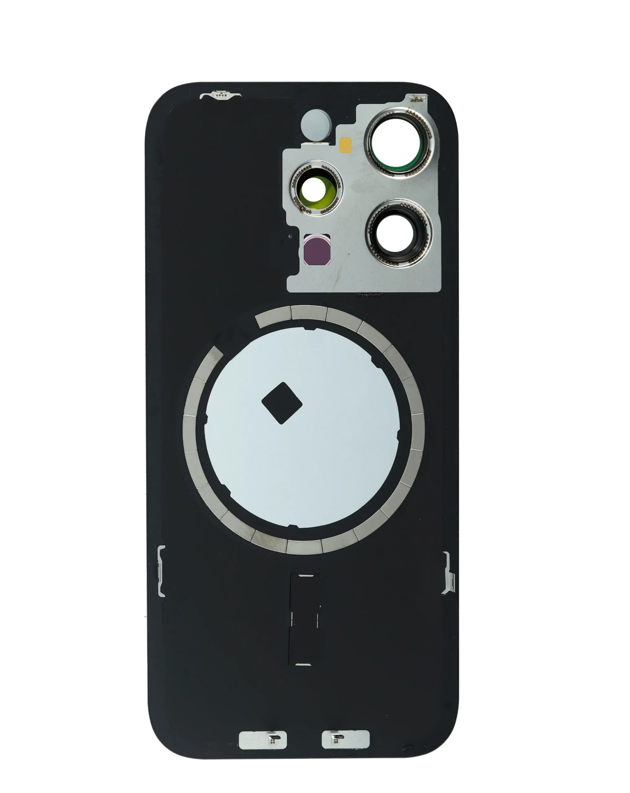 iPhone 15 Pro Uyumlu MAVİ TİTANYUM LOGOLU MagSafe Mıknatıslı Arka Cam