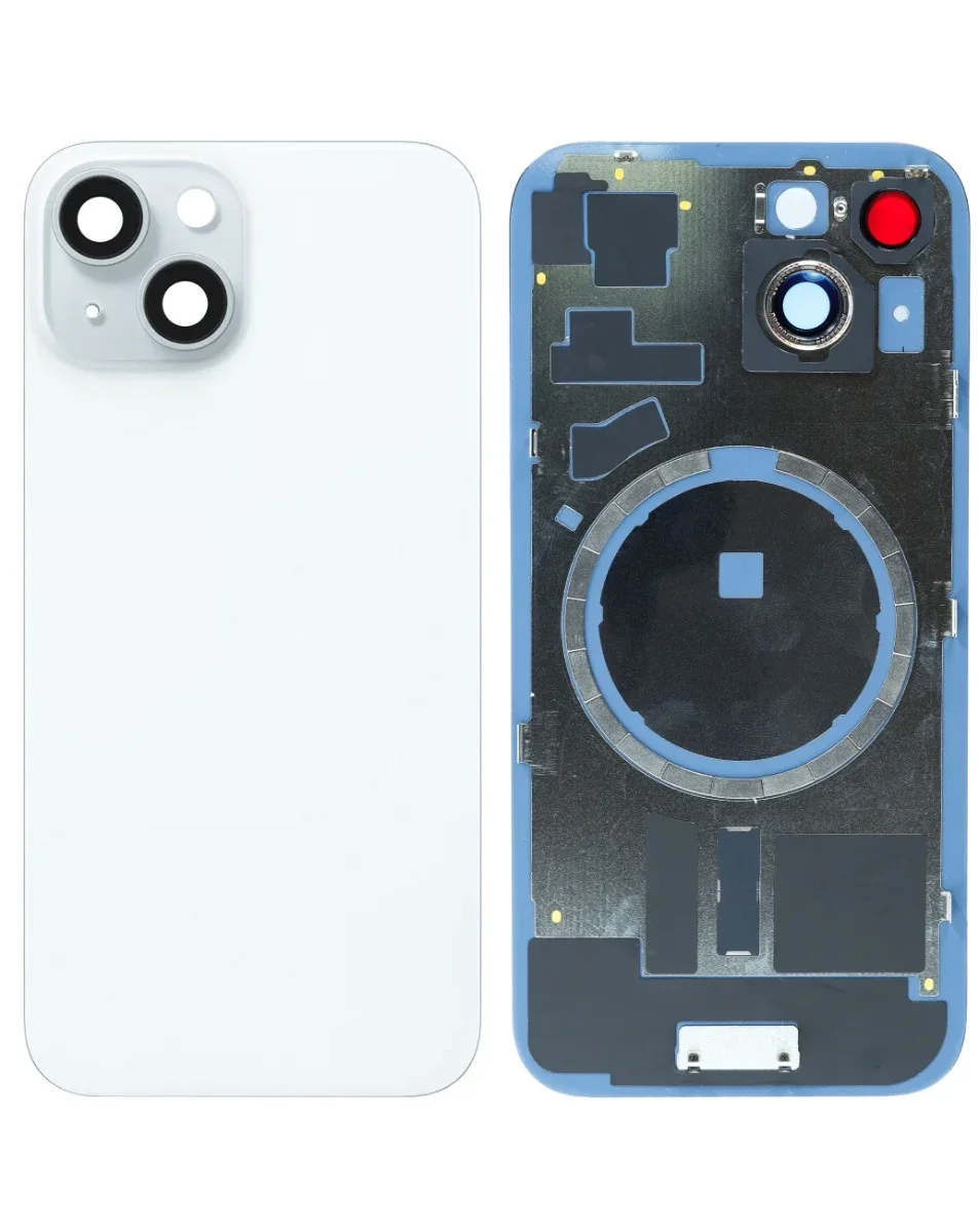 iPhone 15 Uyumlu MAVİ LOGOLU MagSafe Mıknatıslı Arka Cam