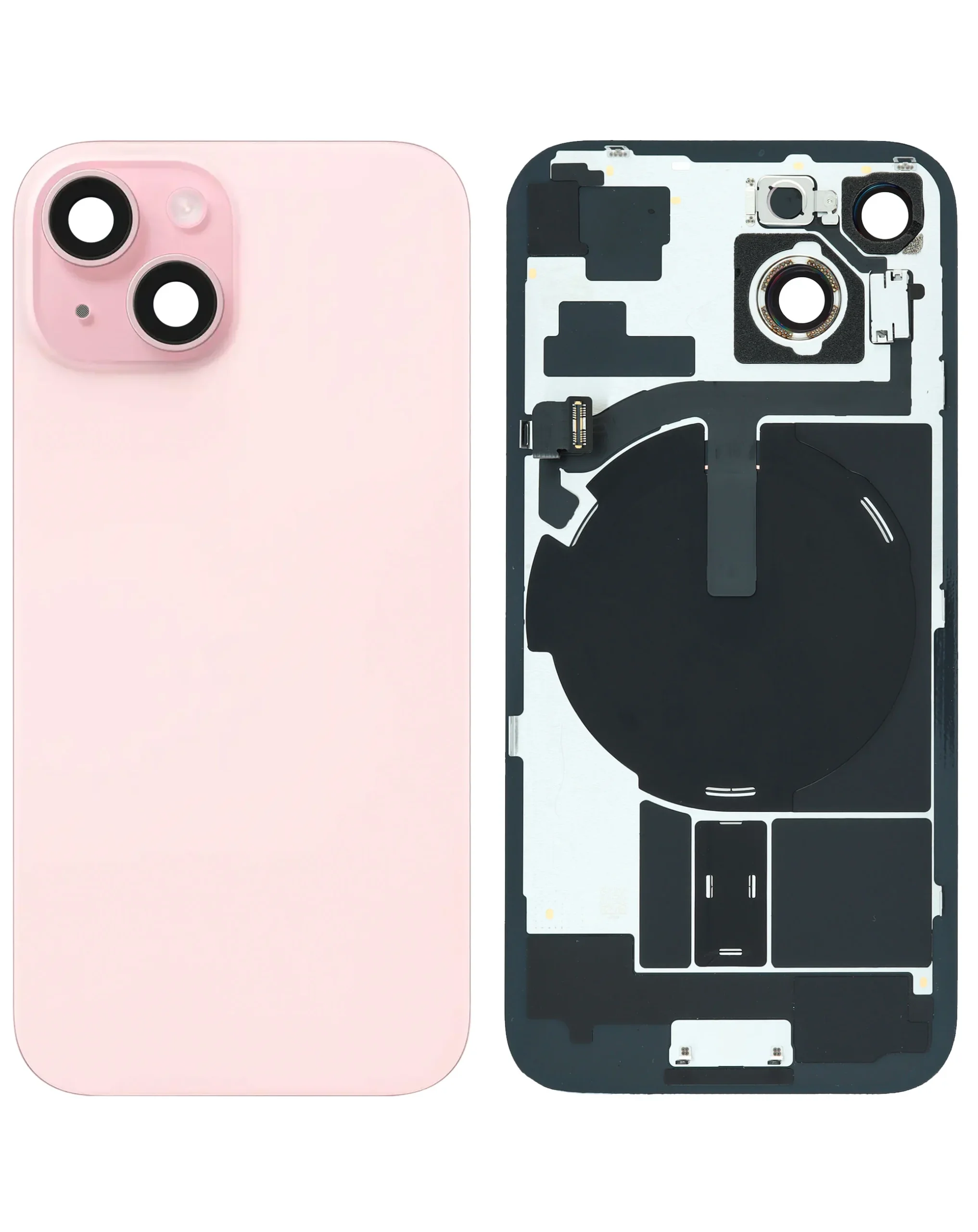 iPhone 15 Uyumlu PEMBE MagSafe Mıknatıslı, NFC ve Flaş Flexli Arka Cam