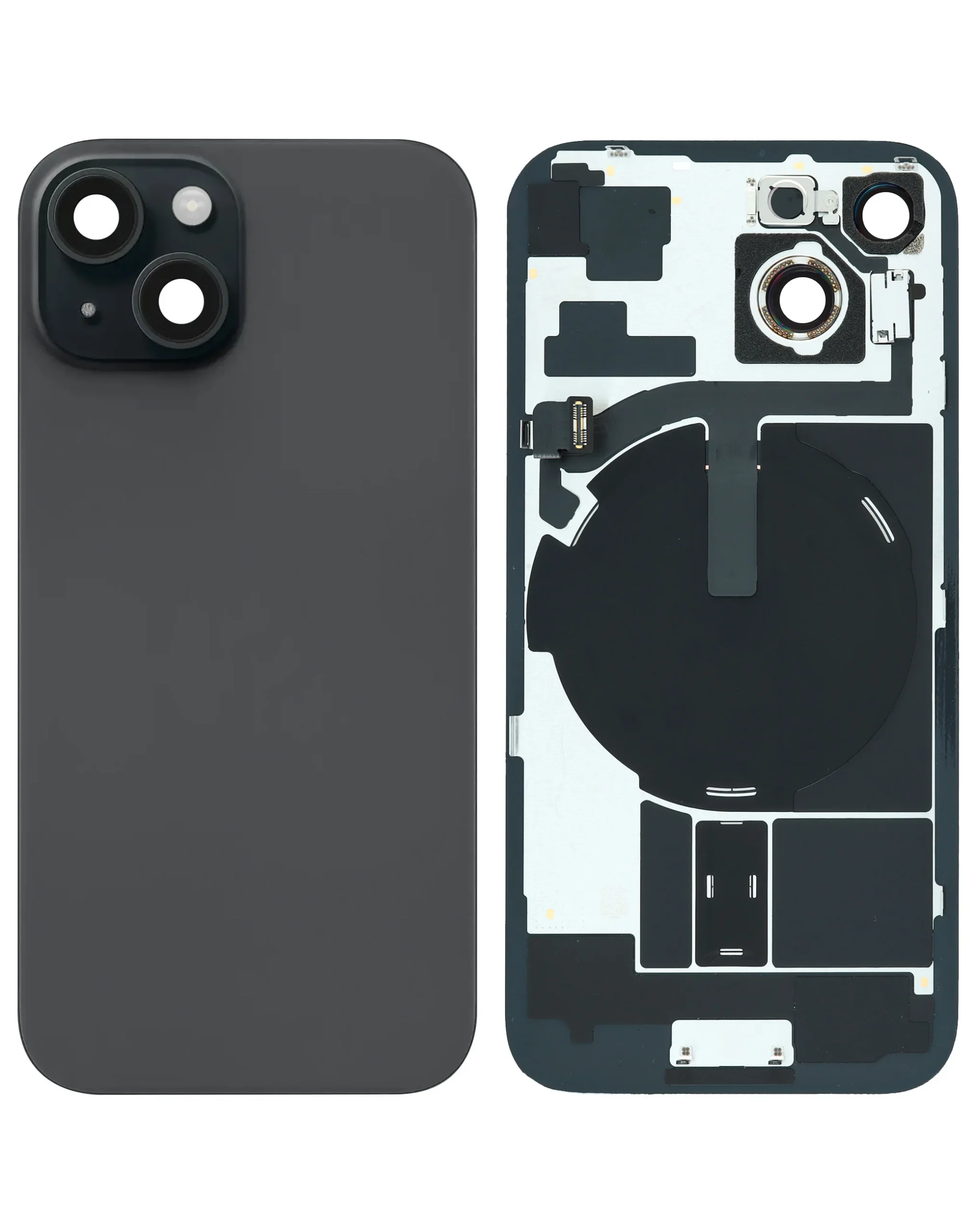 iPhone 15 Uyumlu SİYAH Service Pack Çerçeveli ve MagSafe Mıknatıslı Arka Cam