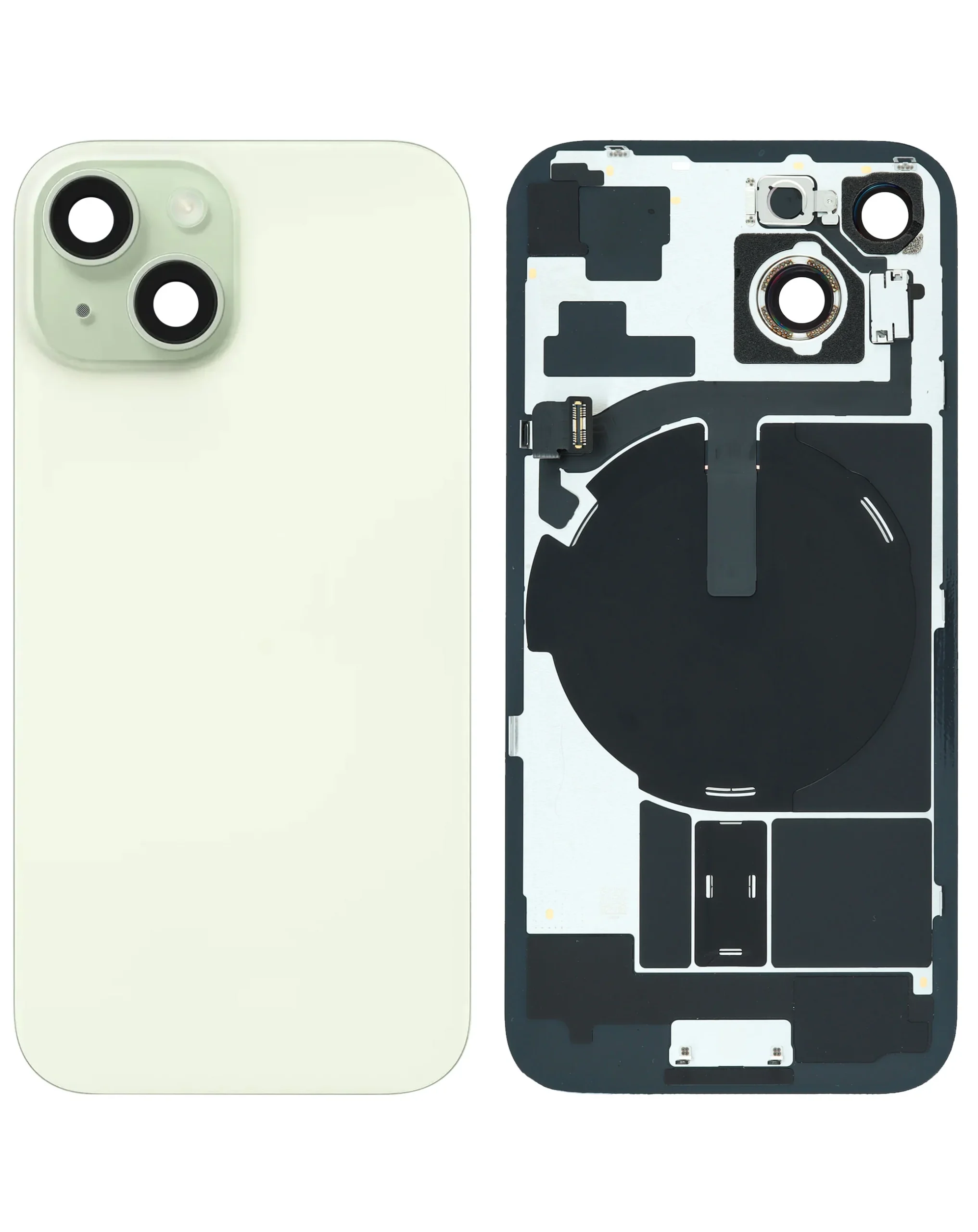 iPhone 15 Uyumlu YEŞİL OEM Pull A Grade MagSafe Mıknatıslı, NFC ve Flaş Flexli Arka Cam