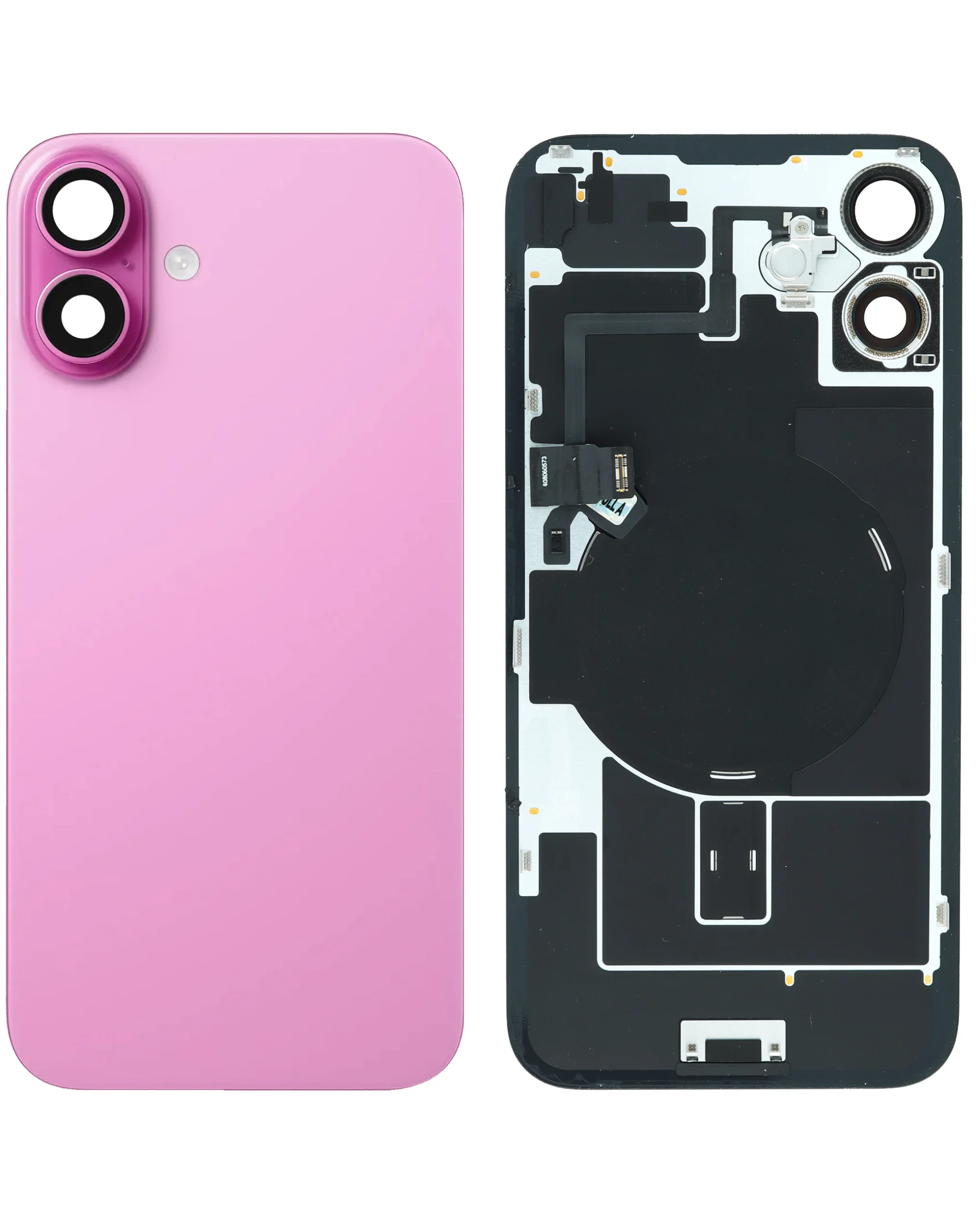 iPhone 16 Plus Uyumlu PEMBE MagSafe Mıknatıslı, NFC ve Flaş Flexli Arka Cam