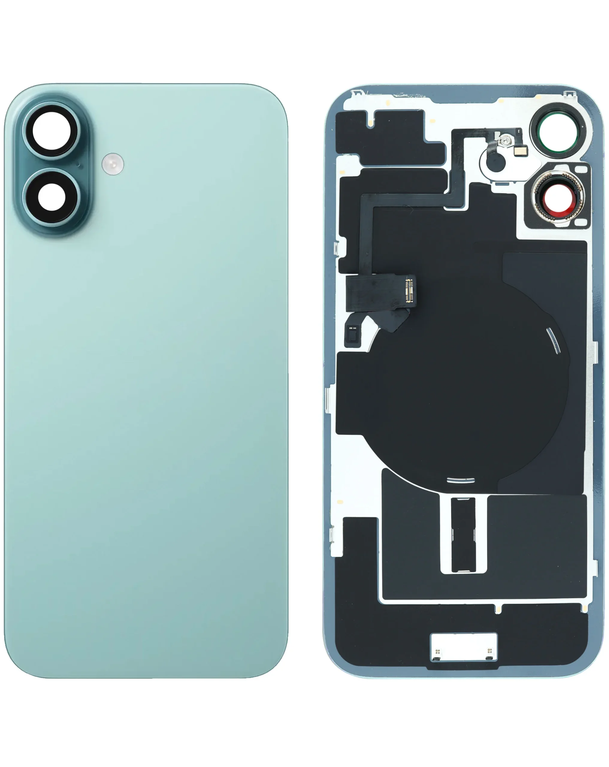 iPhone 16 Plus Uyumlu PETROL YEŞİLİ LOGOLU MagSafe Mıknatıslı, NFC ve Flaş Flexli Arka Cam