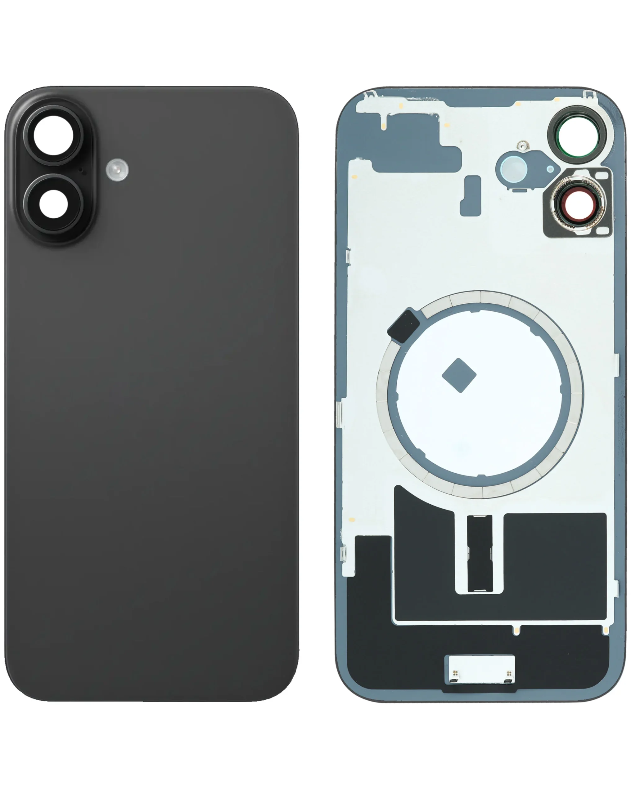iPhone 16 Plus Uyumlu SİYAH LOGOLU MagSafe Mıknatıslı Arka Cam