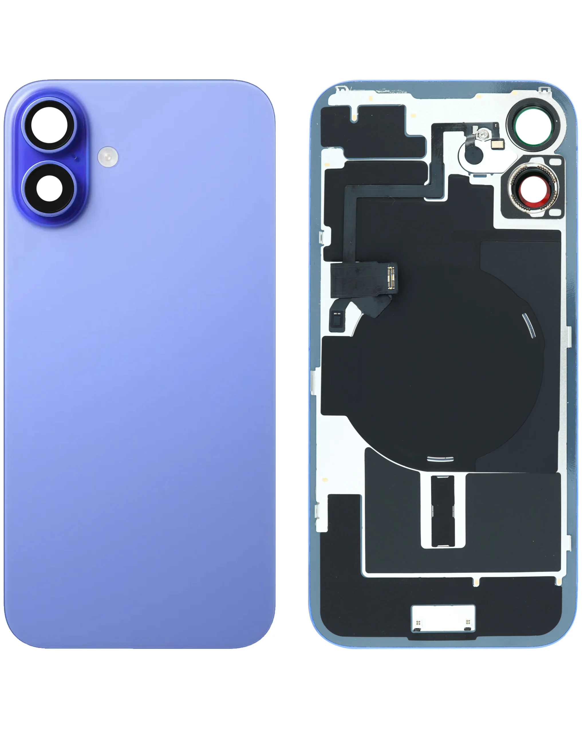 iPhone 16 Plus Uyumlu ULTRAMARİN MAVİ LOGOLU MagSafe Mıknatıslı, NFC ve Flaş Flexli Arka Cam