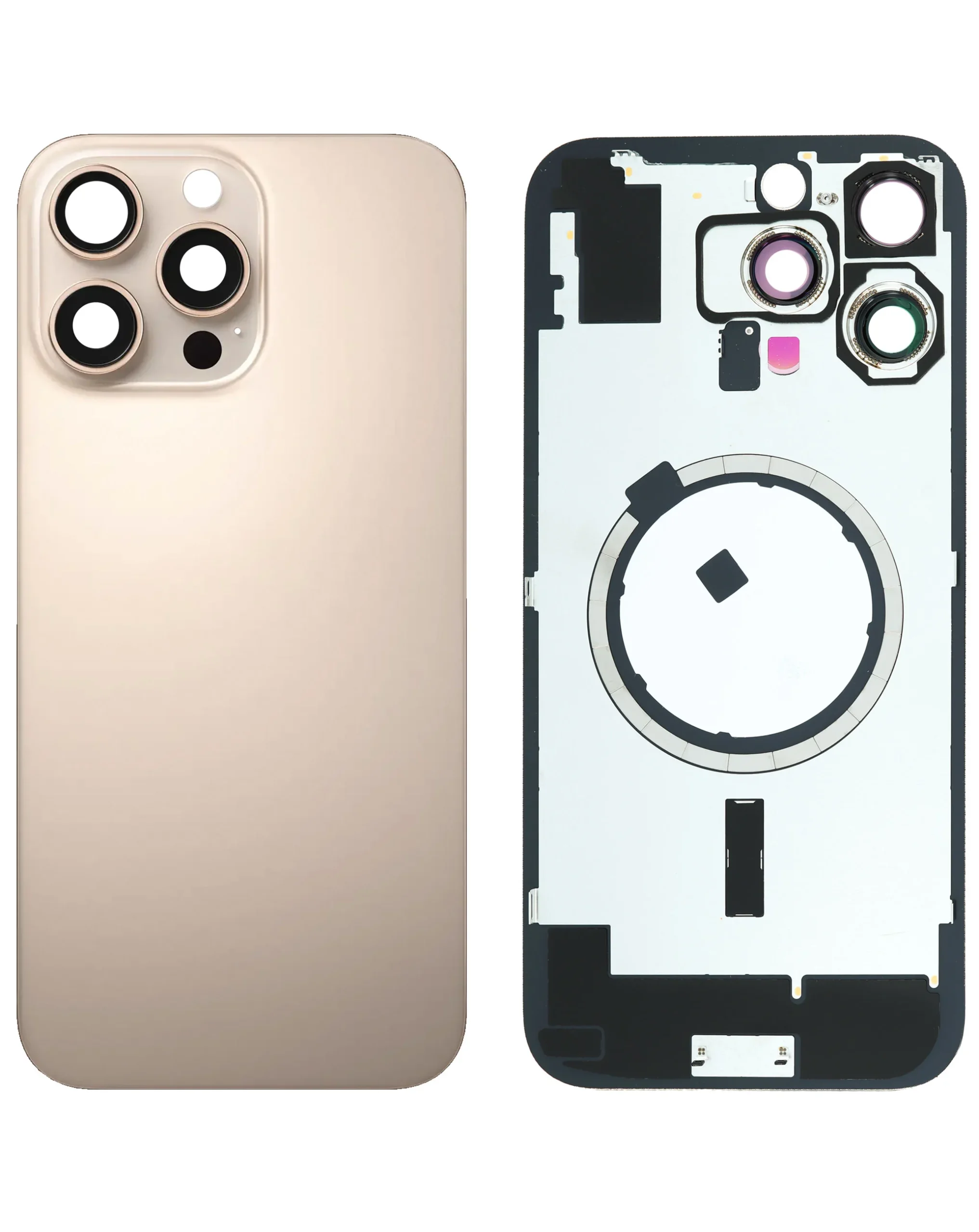 iPhone 16 Pro Max Uyumlu ÇÖL TİTANYUM LOGOLU MagSafe Mıknatıslı Arka Cam