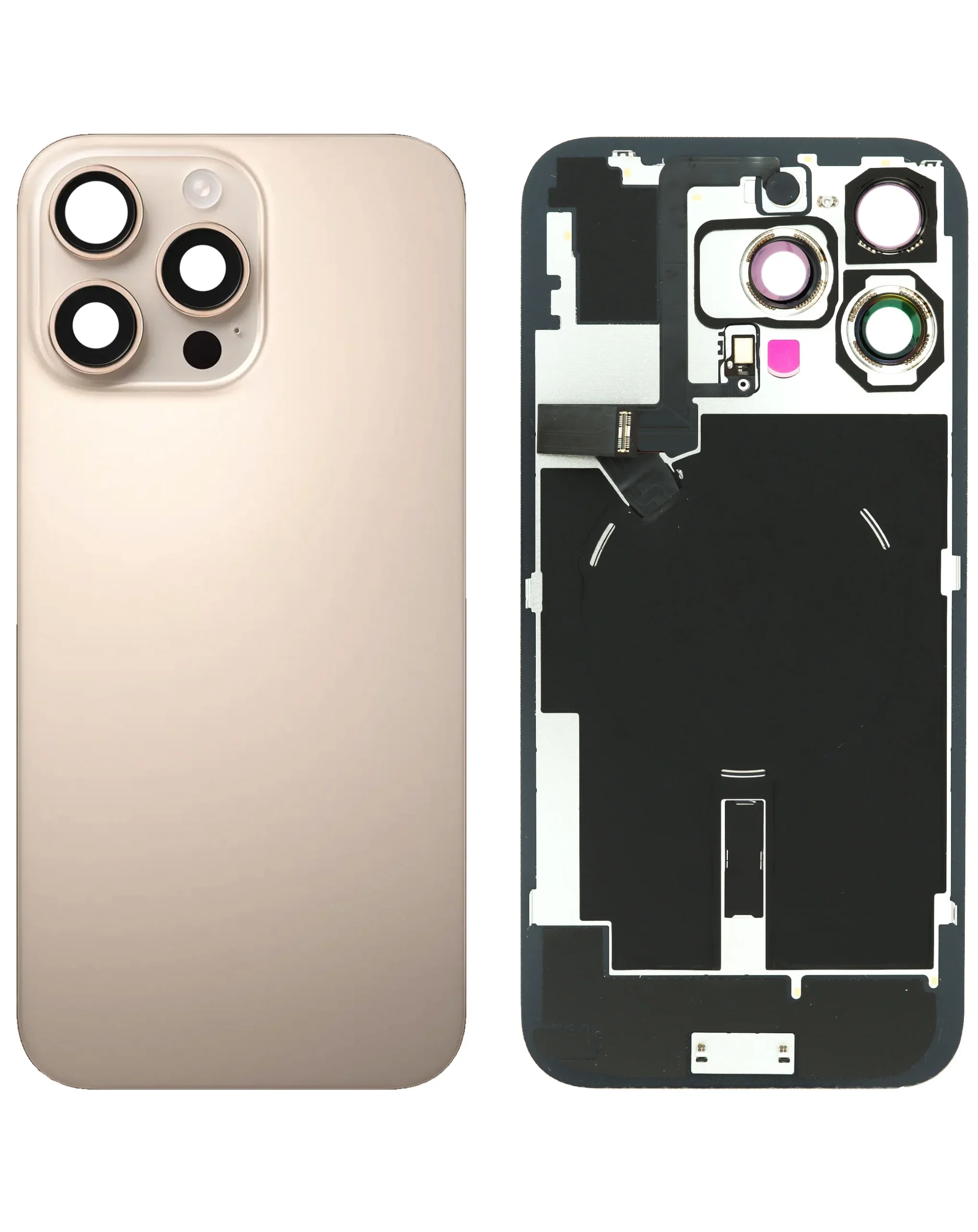iPhone 16 Pro Max Uyumlu ÇÖL TİTANYUM LOGOLU MagSafe Mıknatıslı, NFC ve Flaş Flexli Arka Cam