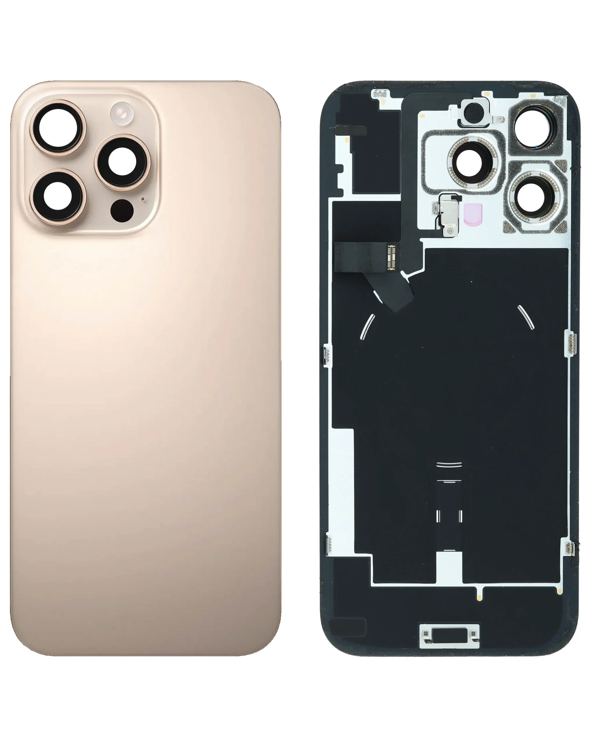 iPhone 16 Pro Max Uyumlu ÇÖL TİTANYUM MagSafe Mıknatıslı, NFC ve Flaş Flexli Arka Cam