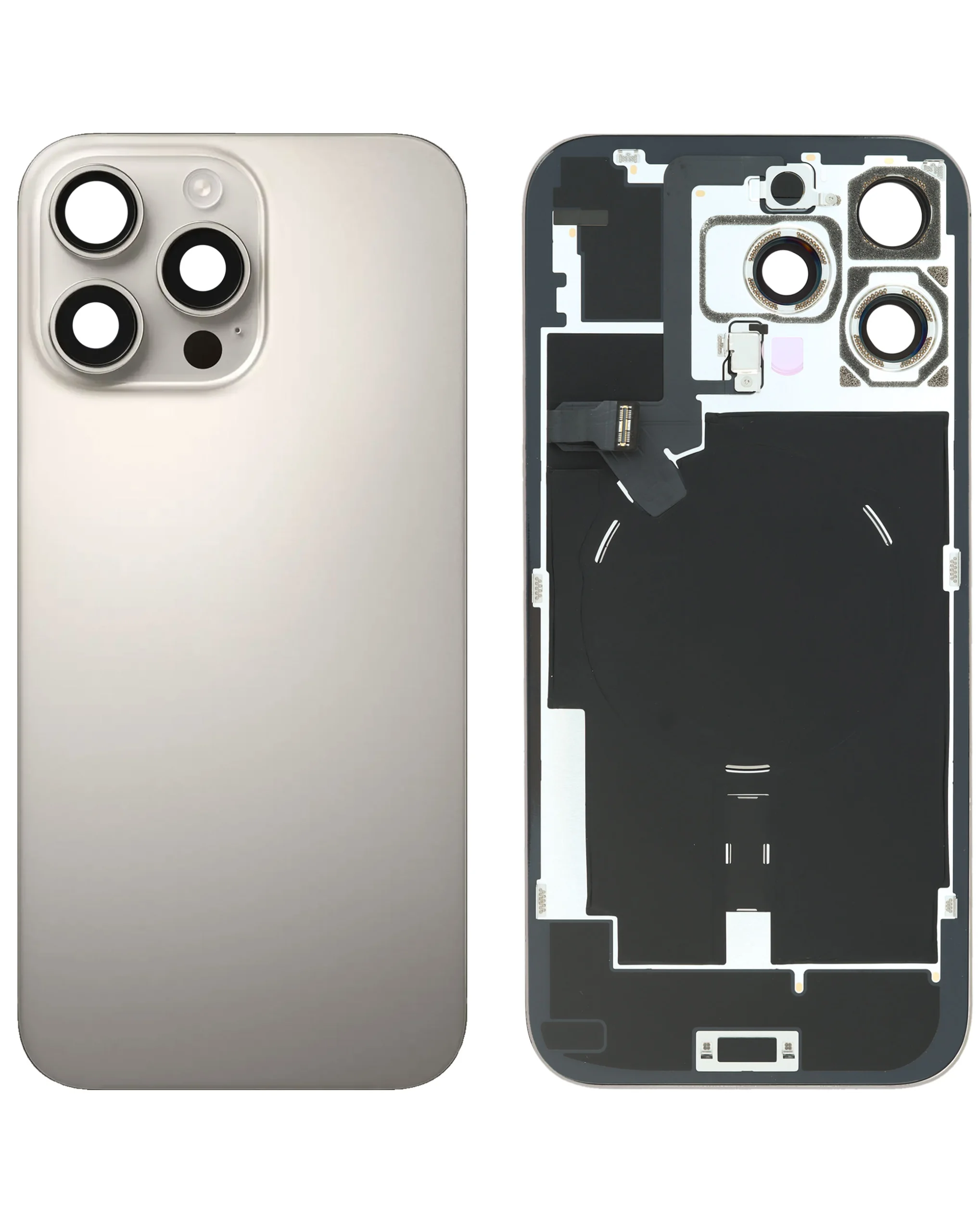 iPhone 16 Pro Max Uyumlu DOĞAL TİTANYUM Service Pack Çerçeveli ve MagSafe Mıknatıslı Arka Cam