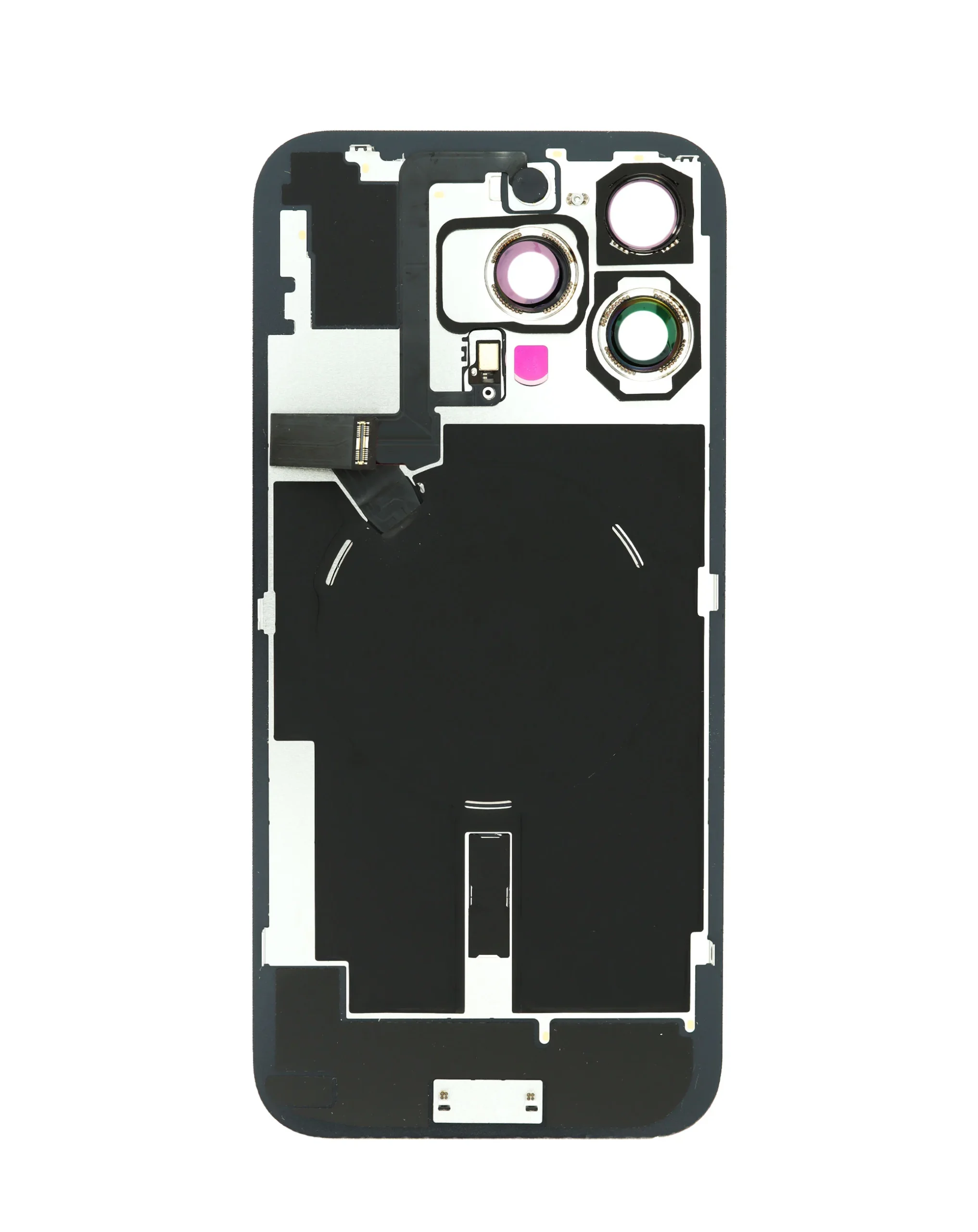 iPhone 16 Pro Max Uyumlu SİYAH TİTANYUM LOGOLU MagSafe Mıknatıslı, NFC ve Flaş Flexli Arka Cam
