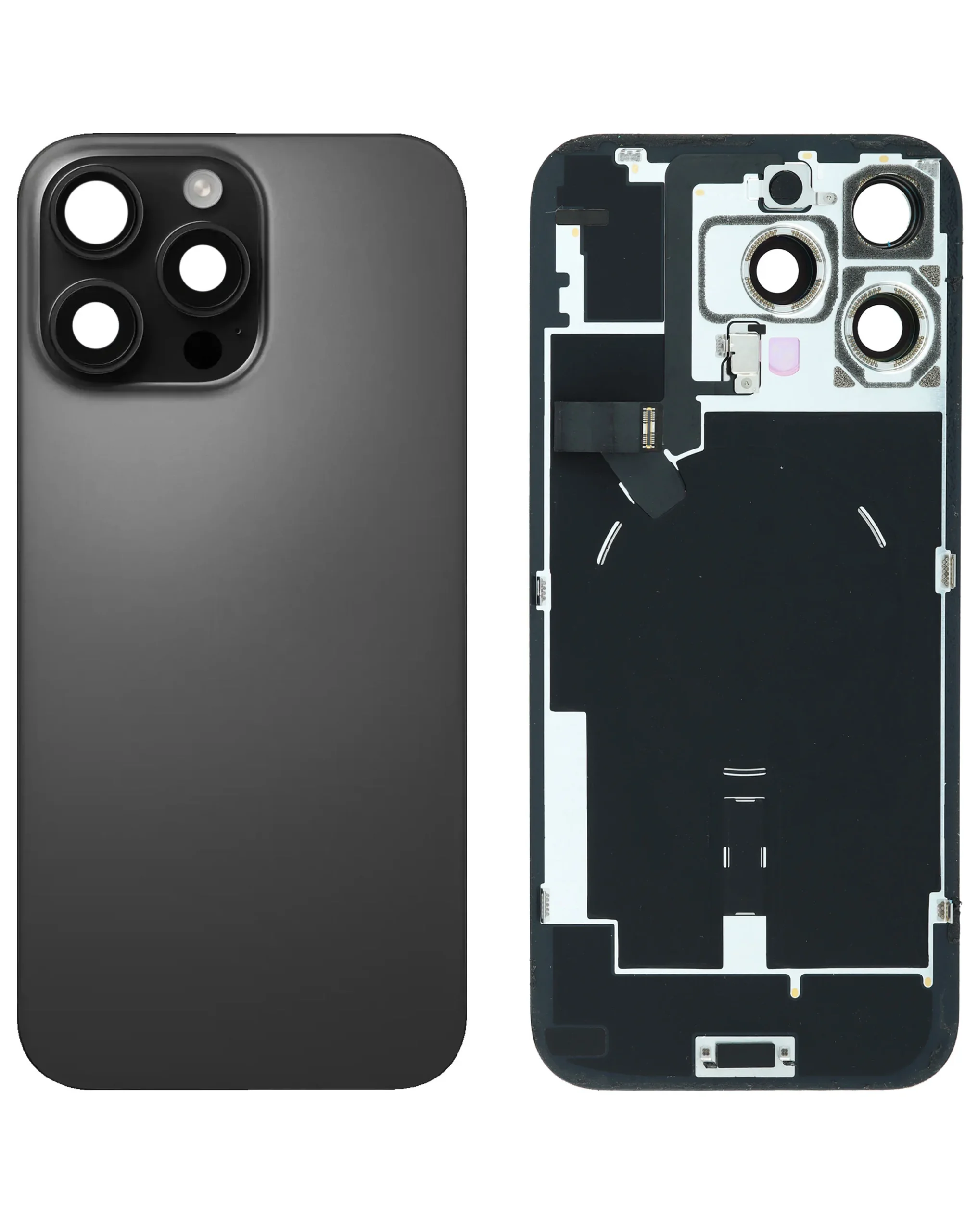 iPhone 16 Pro Max Uyumlu SİYAH TİTANYUM MagSafe Mıknatıslı, NFC ve Flaş Flexli Arka Cam