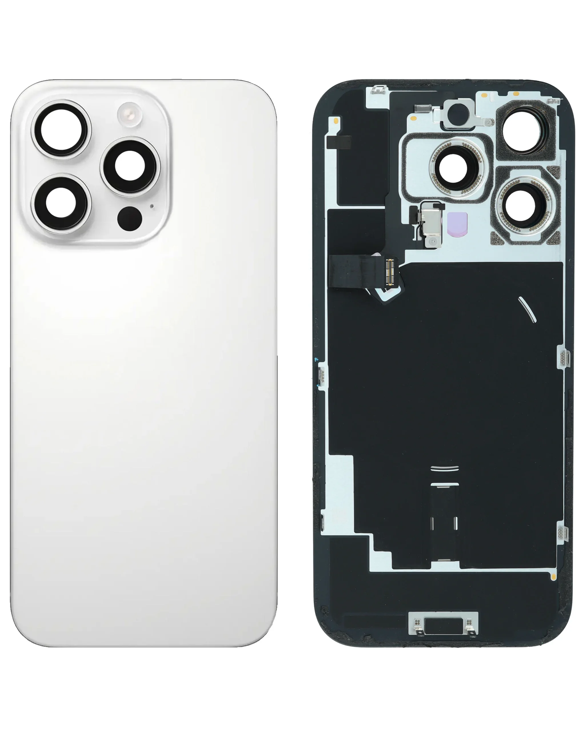 iPhone 16 Pro Uyumlu BEYAZ TİTANYUM MagSafe Mıknatıslı, NFC ve Flaş Flexli Arka Cam