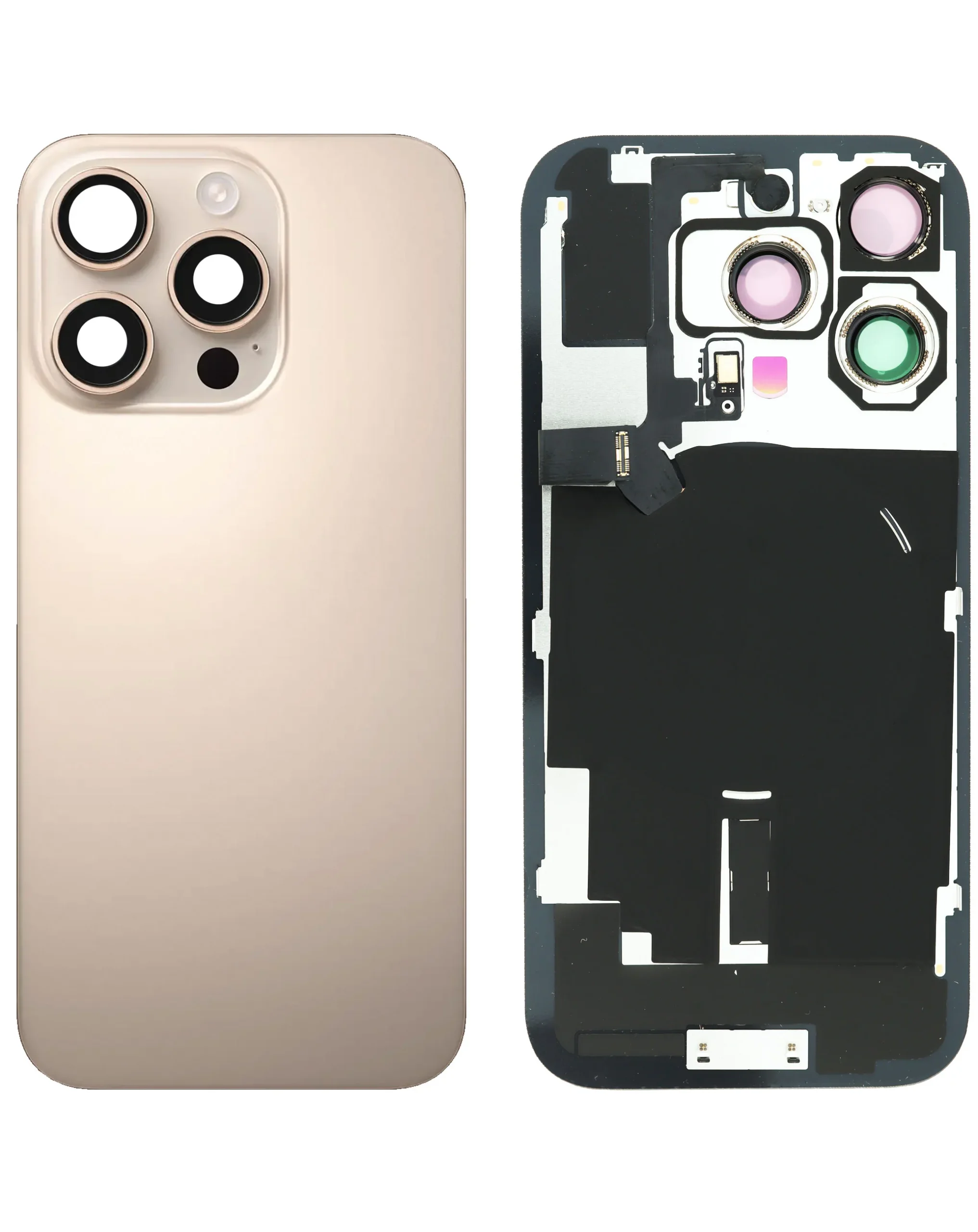 iPhone 16 Pro Uyumlu ÇÖL TİTANYUM LOGOLU MagSafe Mıknatıslı, NFC ve Flaş Flexli Arka Cam