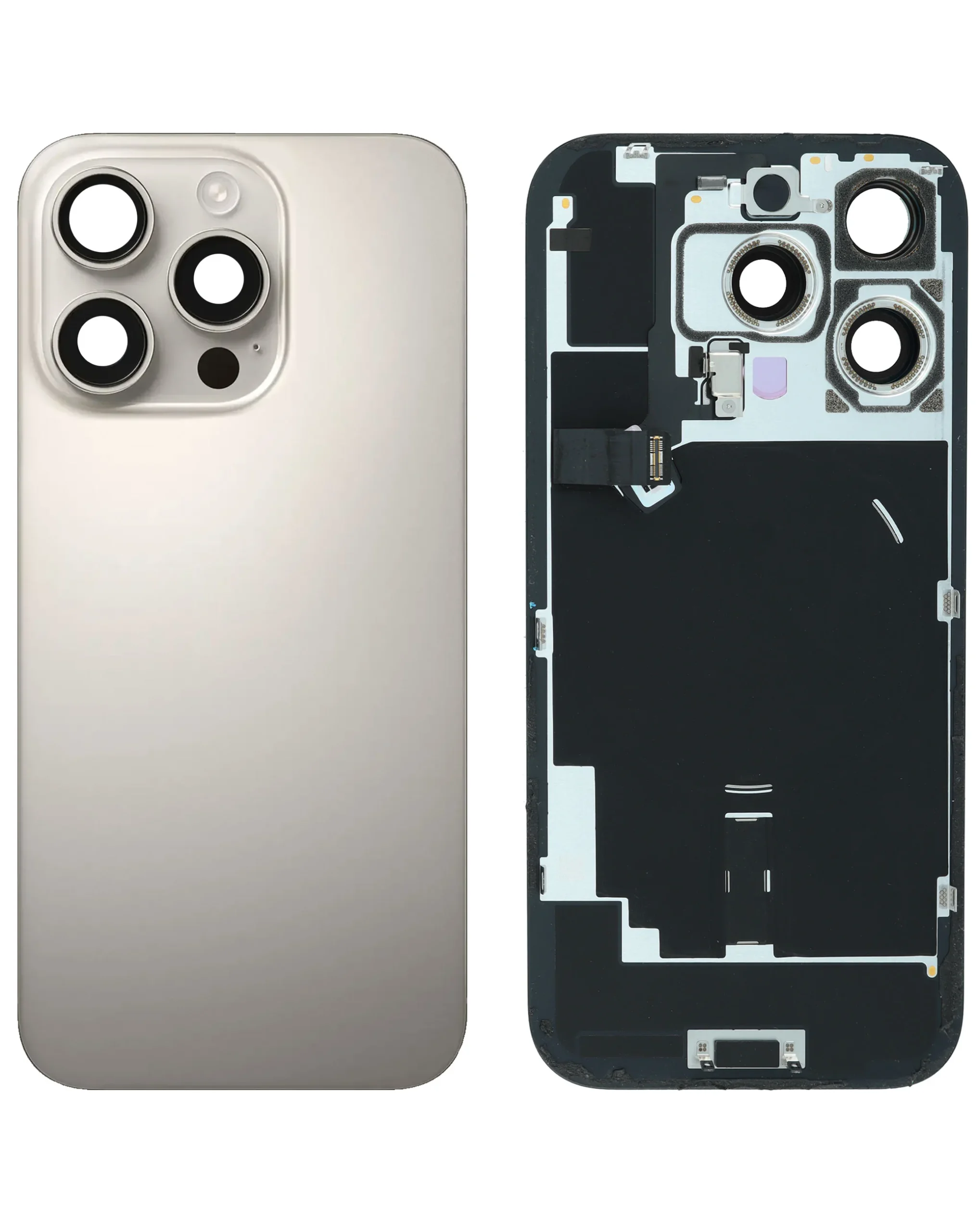 iPhone 16 Pro Uyumlu DOĞAL TİTANYUM MagSafe Mıknatıslı, NFC ve Flaş Flexli Arka Cam