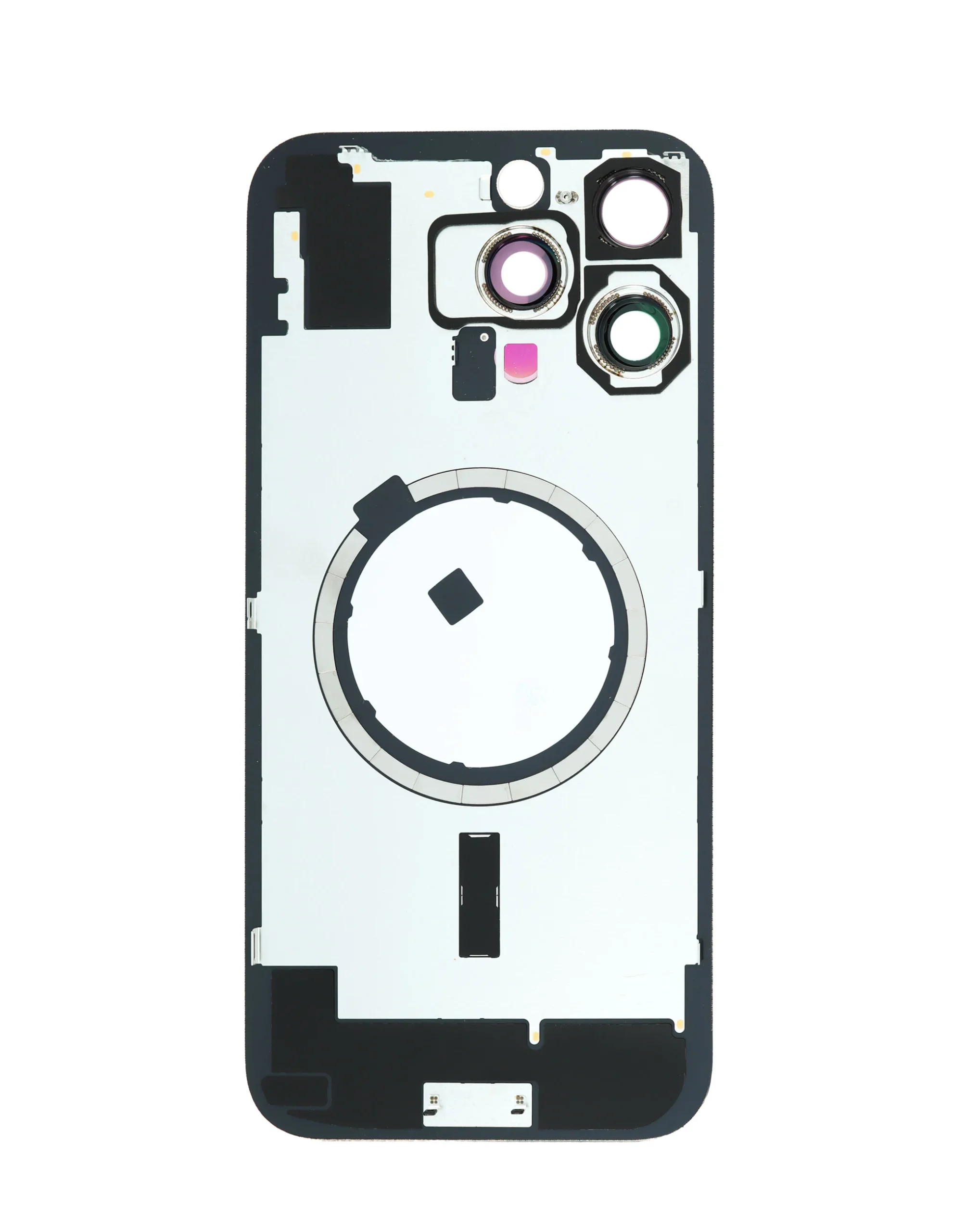 iPhone 16 Pro Uyumlu SİYAH TİTANYUM LOGOLU MagSafe Mıknatıslı Arka Cam