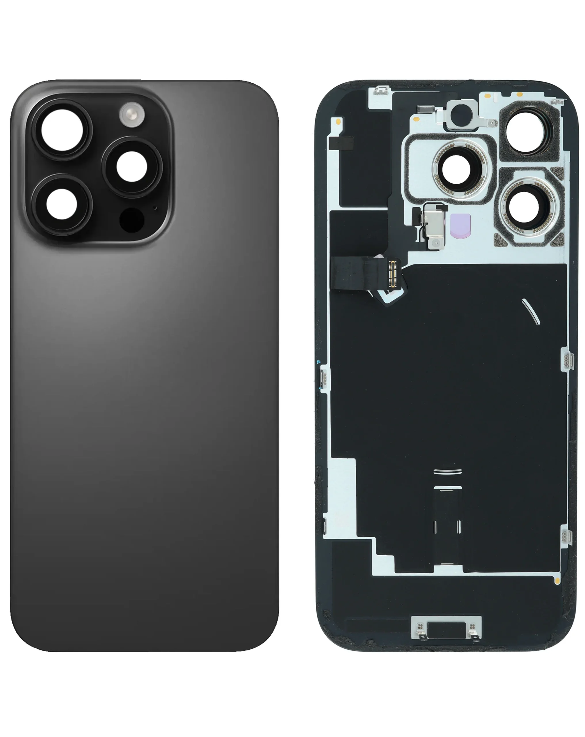 iPhone 16 Pro Uyumlu SİYAH TİTANYUM OEM Pull A Grade MagSafe Mıknatıslı, NFC ve Flaş Flexli Arka Cam